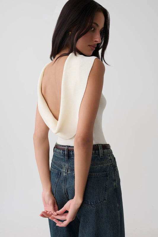 Ellen Knit Sleeveless Top - Ivory