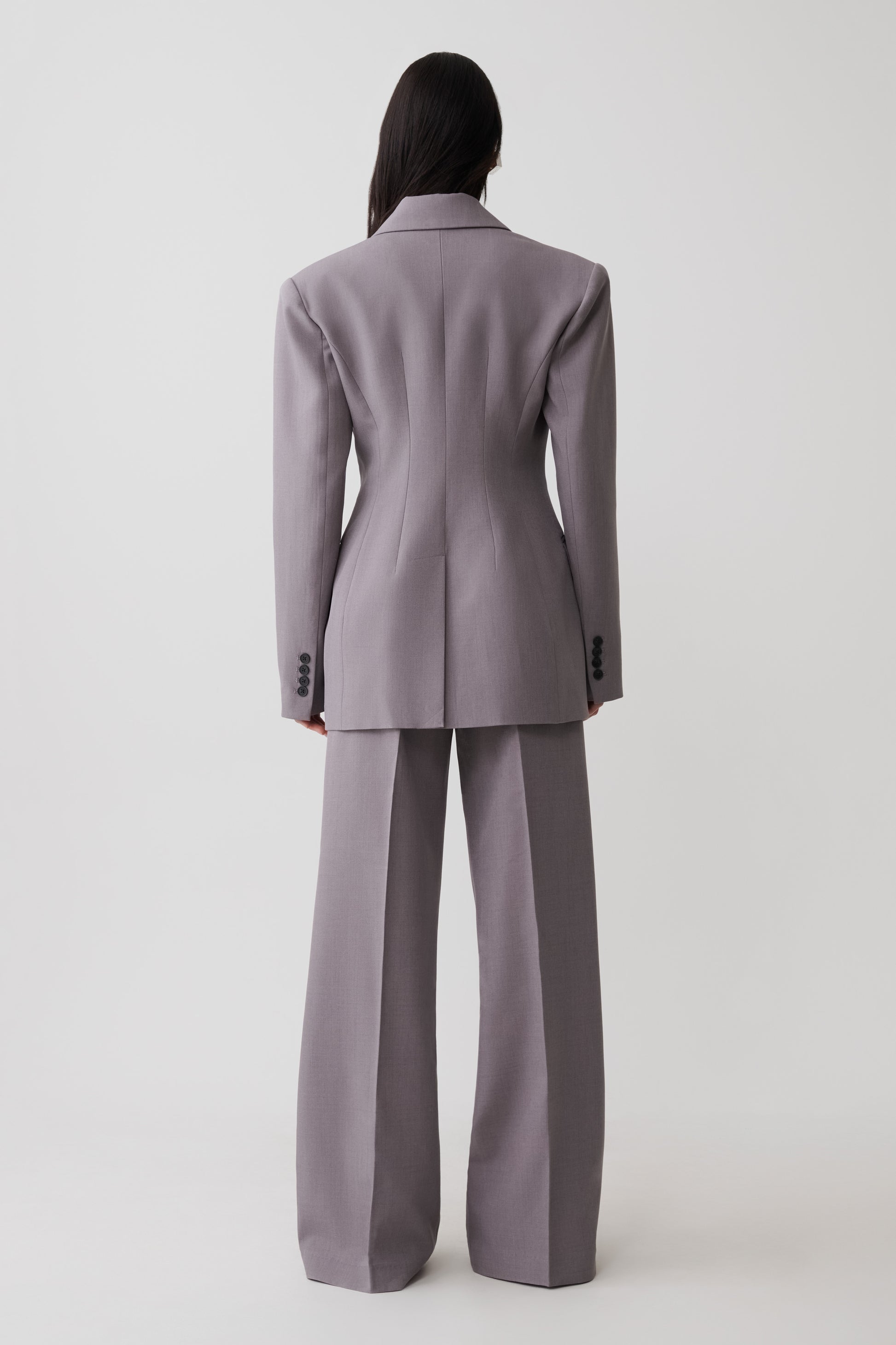 Phoebe Double Breasted Blazer - Light Grey Marle #4