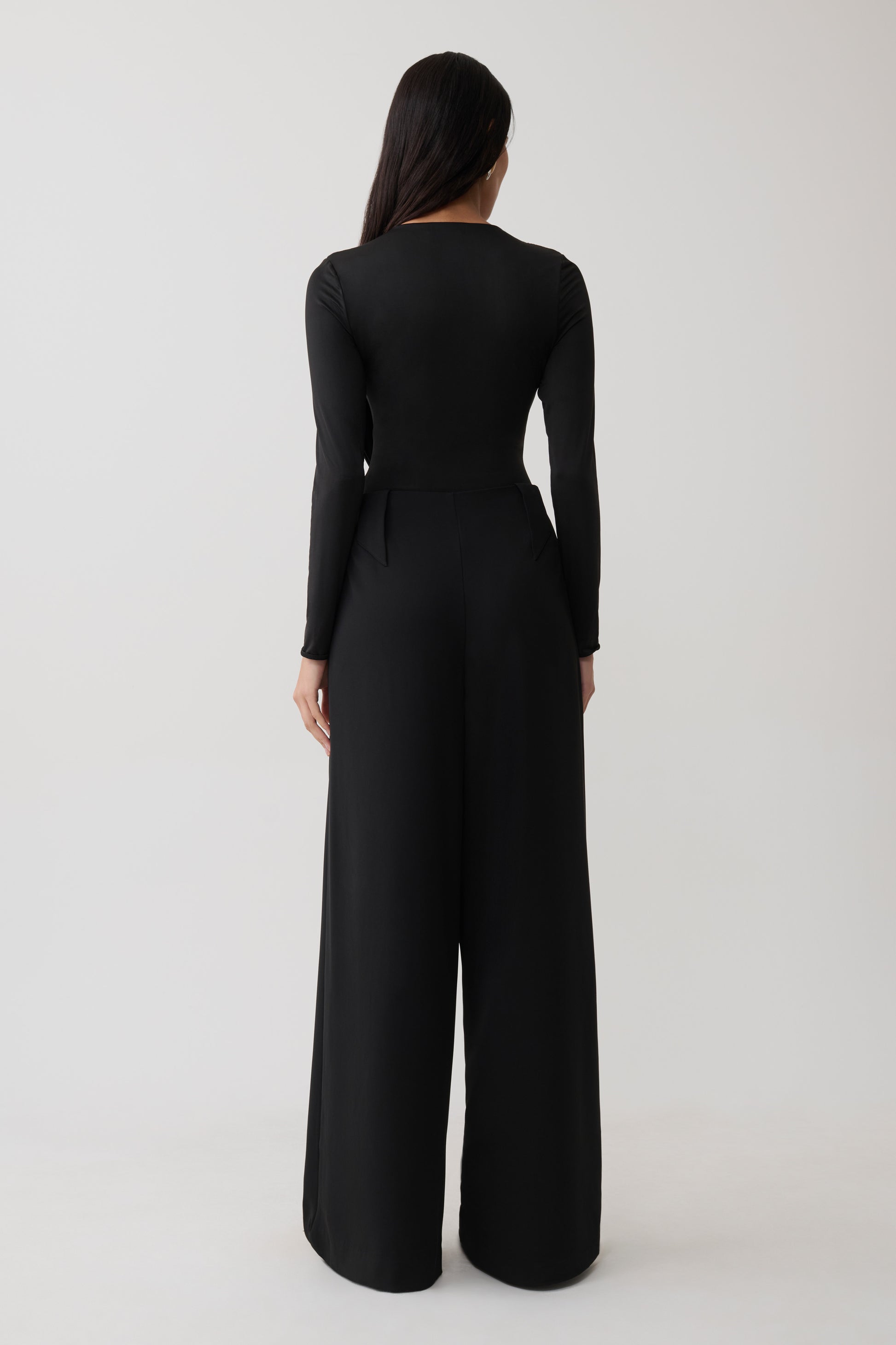 Ren Cowl Long Sleeve Slinky Bodysuit - Black #2