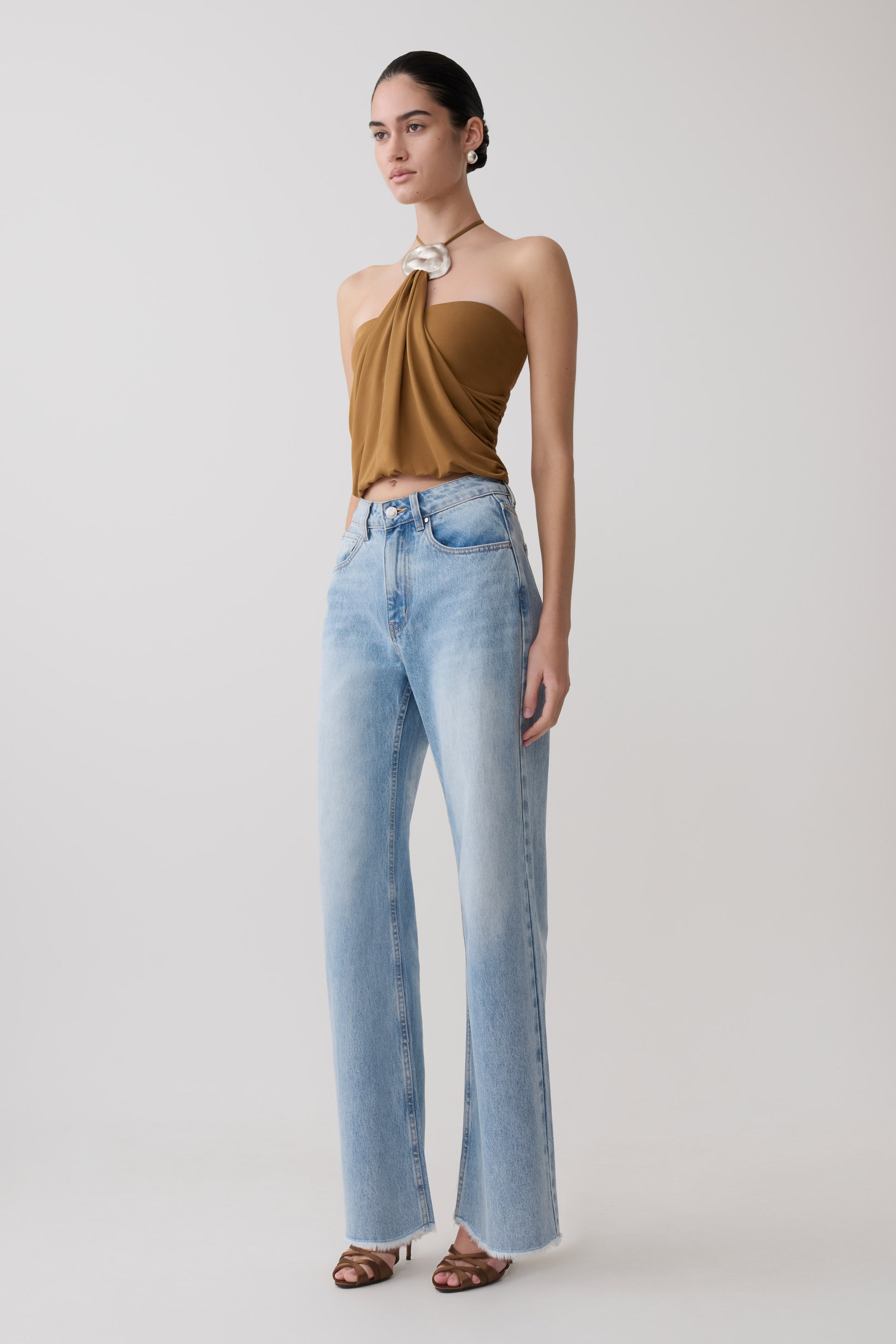 Sade Halter Top With Hardware - Caramel #4
