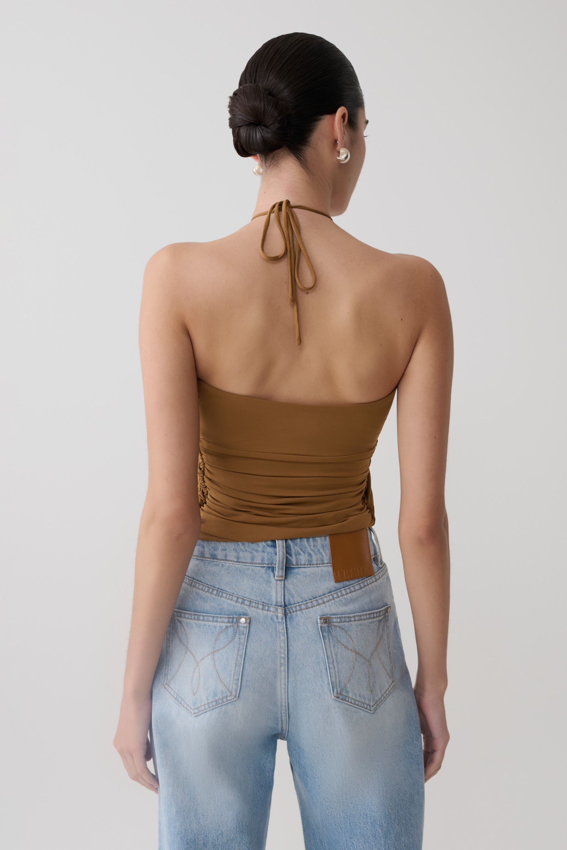 Sade Halter Top With Hardware - Caramel #2