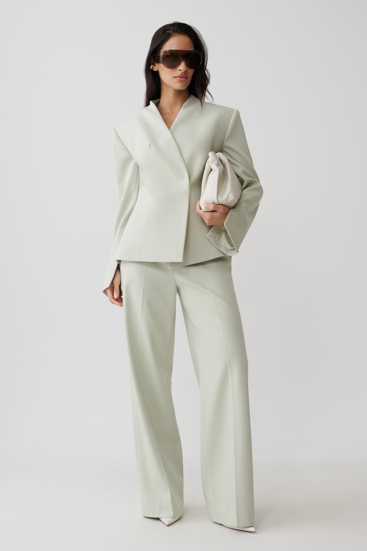 Katherine Suiting Structured Blazer - Sage #2