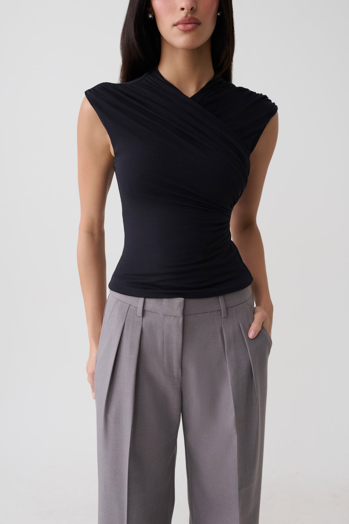 Kilo Crossover Jersey Top - Black