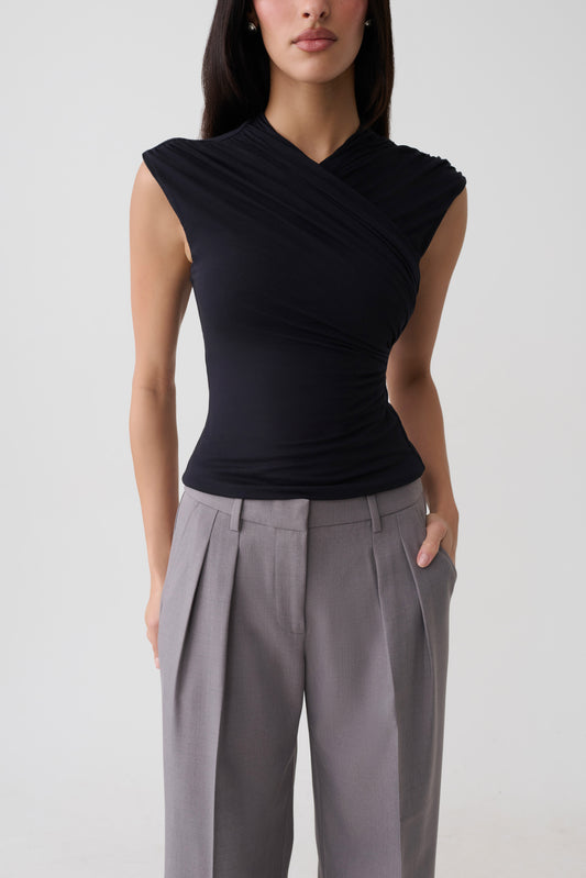 Kilo Crossover Jersey Top - Black