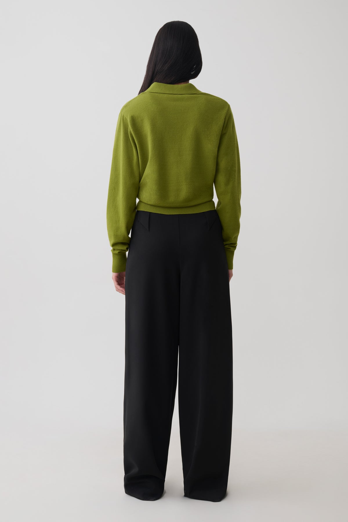 Logan Knit Top With Shoulder Pads - Olive #4