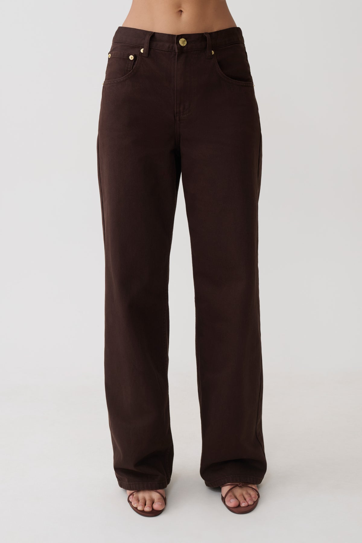 Mannon Mid Rise Denim Jeans - Chocolate #8