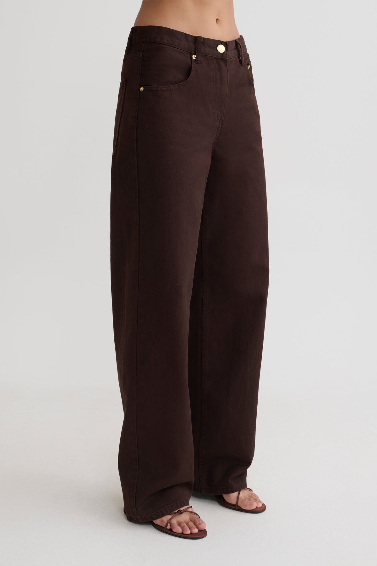 Mannon Mid Rise Denim Jeans - Chocolate
