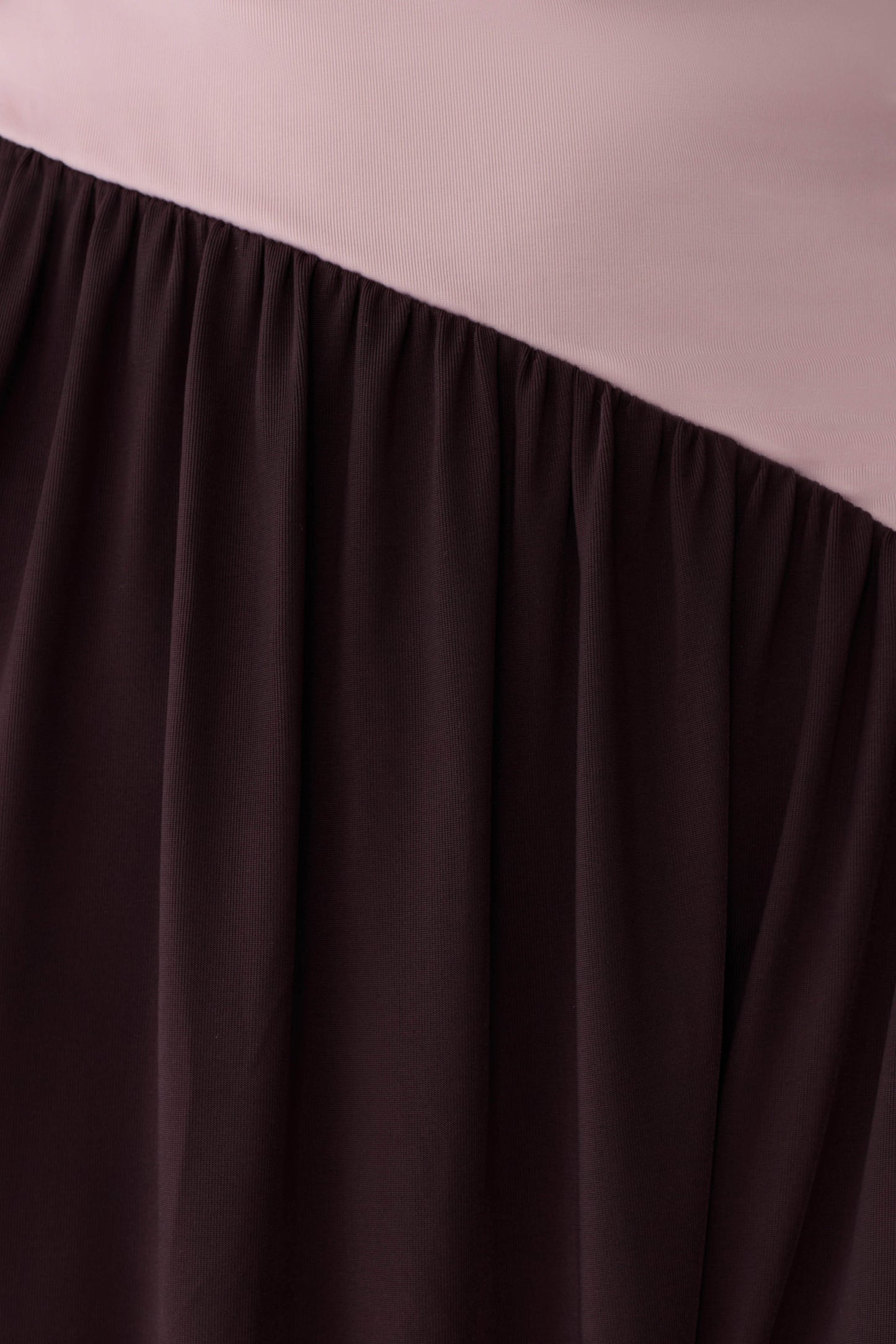 Nari Halter Gathered Maxi Dress - Muted Pink/Dark Chocolate