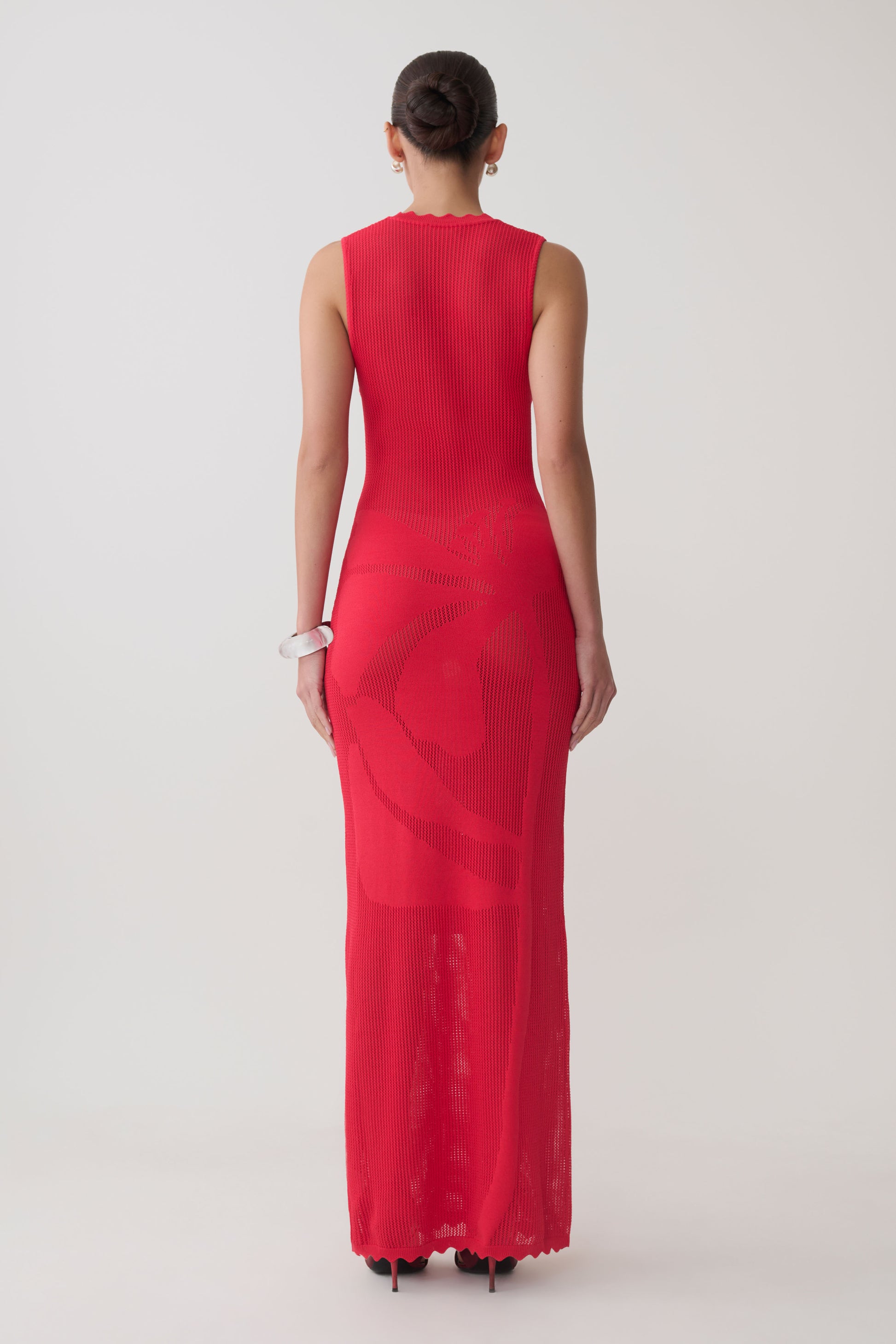 Pippa Floral Knit Maxi Dress - Pomegranate #2