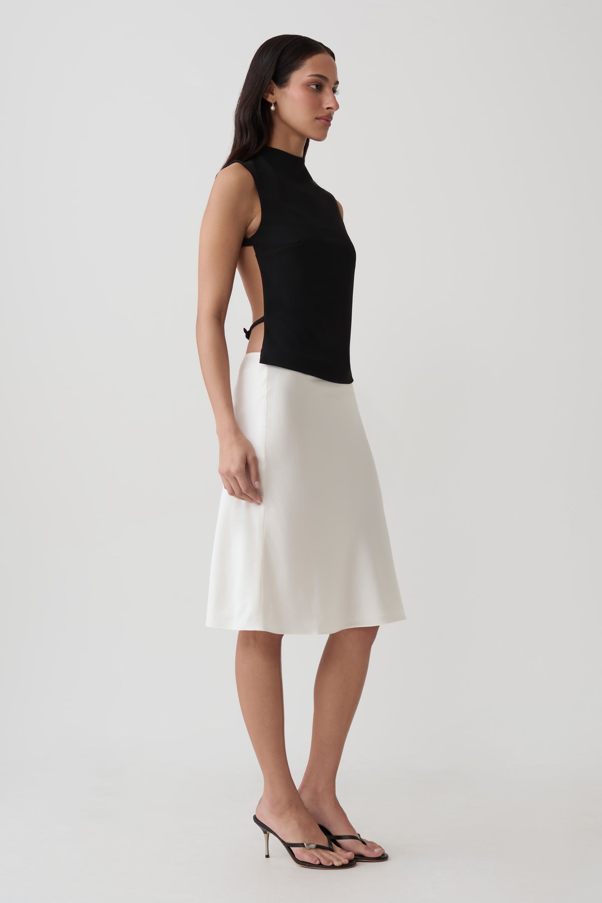Sofiane Silk Blend Midi Skirt - Ivory #4