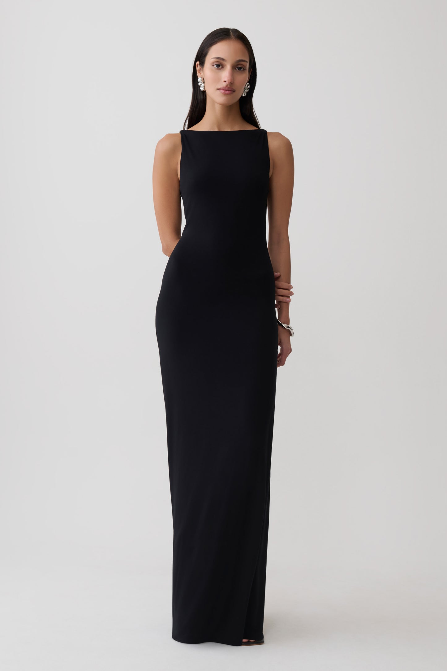Yura Backless Twist Maxi Dress - Black