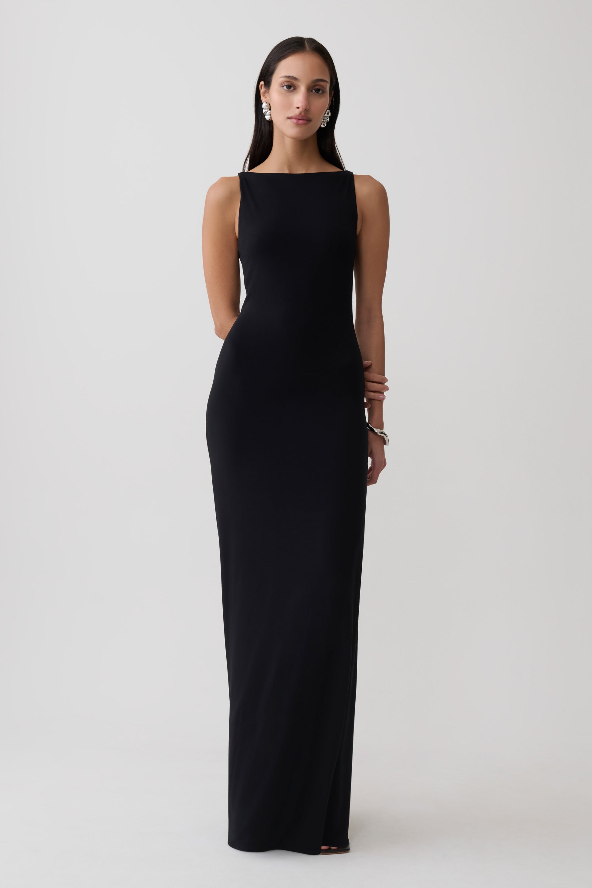 Yura Backless Twist Maxi Dress - Black #2