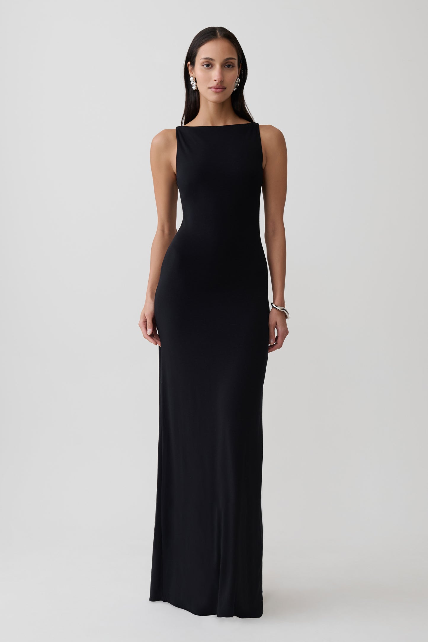Yura Backless Twist Maxi Dress - Black