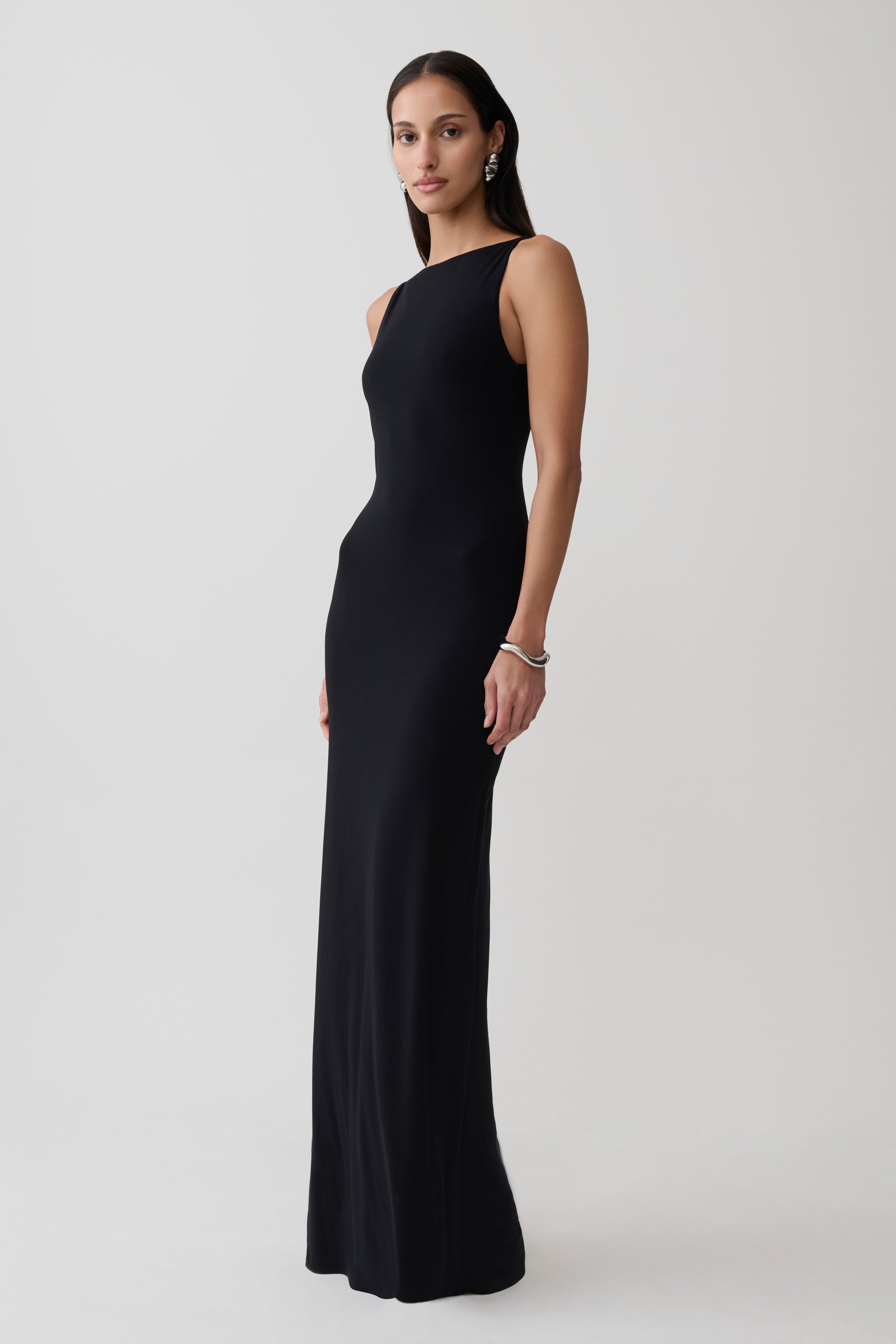 Yura Backless Twist Maxi Dress - Black #4