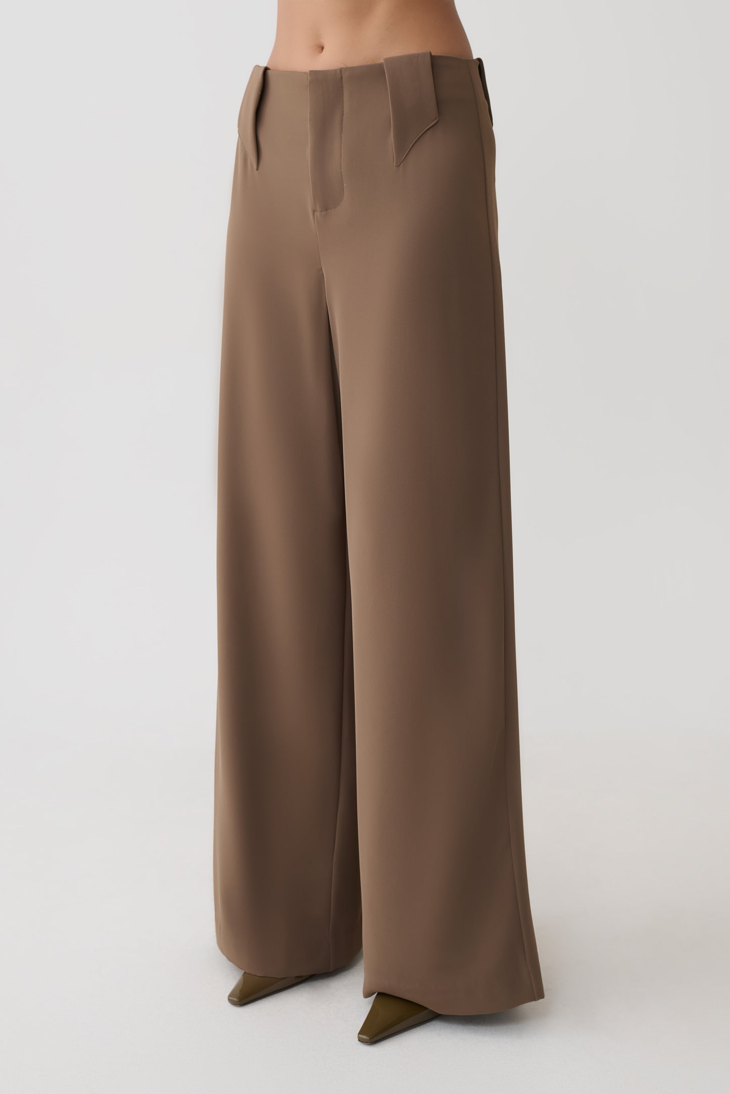 Arlo Wide Leg Suiting Trouser - Cacao Brown
