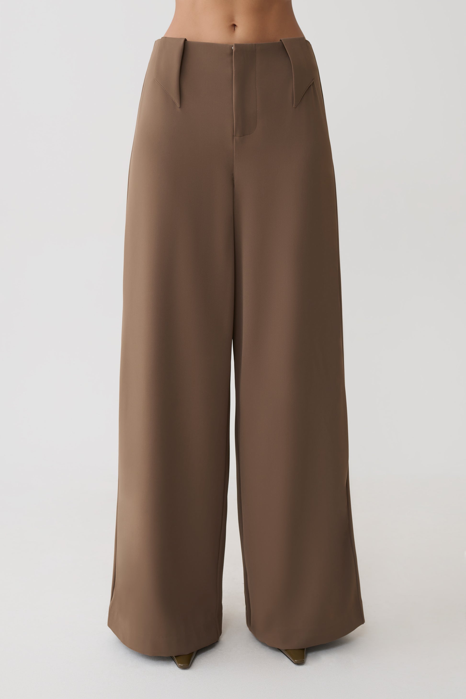 Arlo Wide Leg Suiting Trouser - Cacao Brown #7