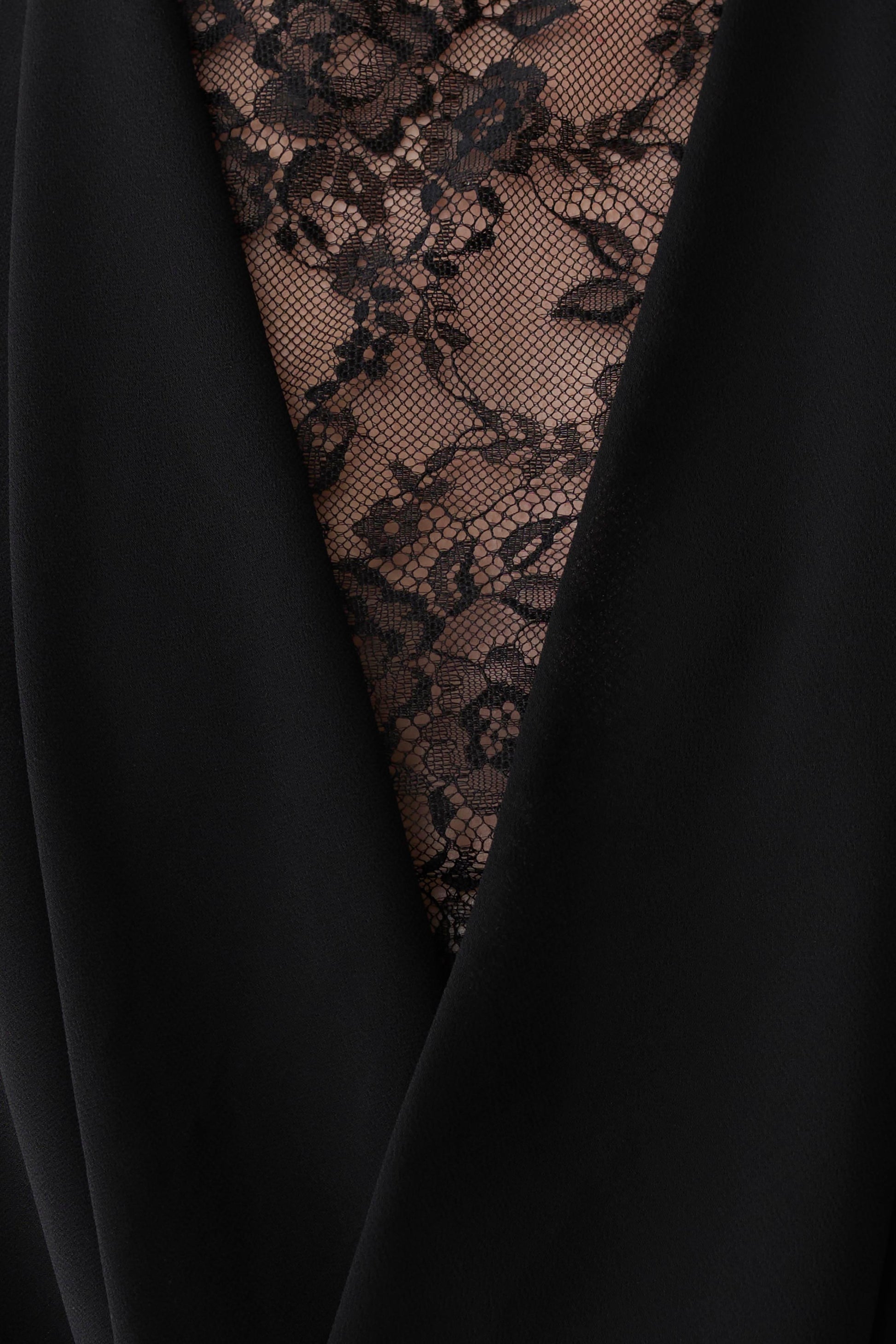 Arra Chiffon & Lace Halter Top - Black #8