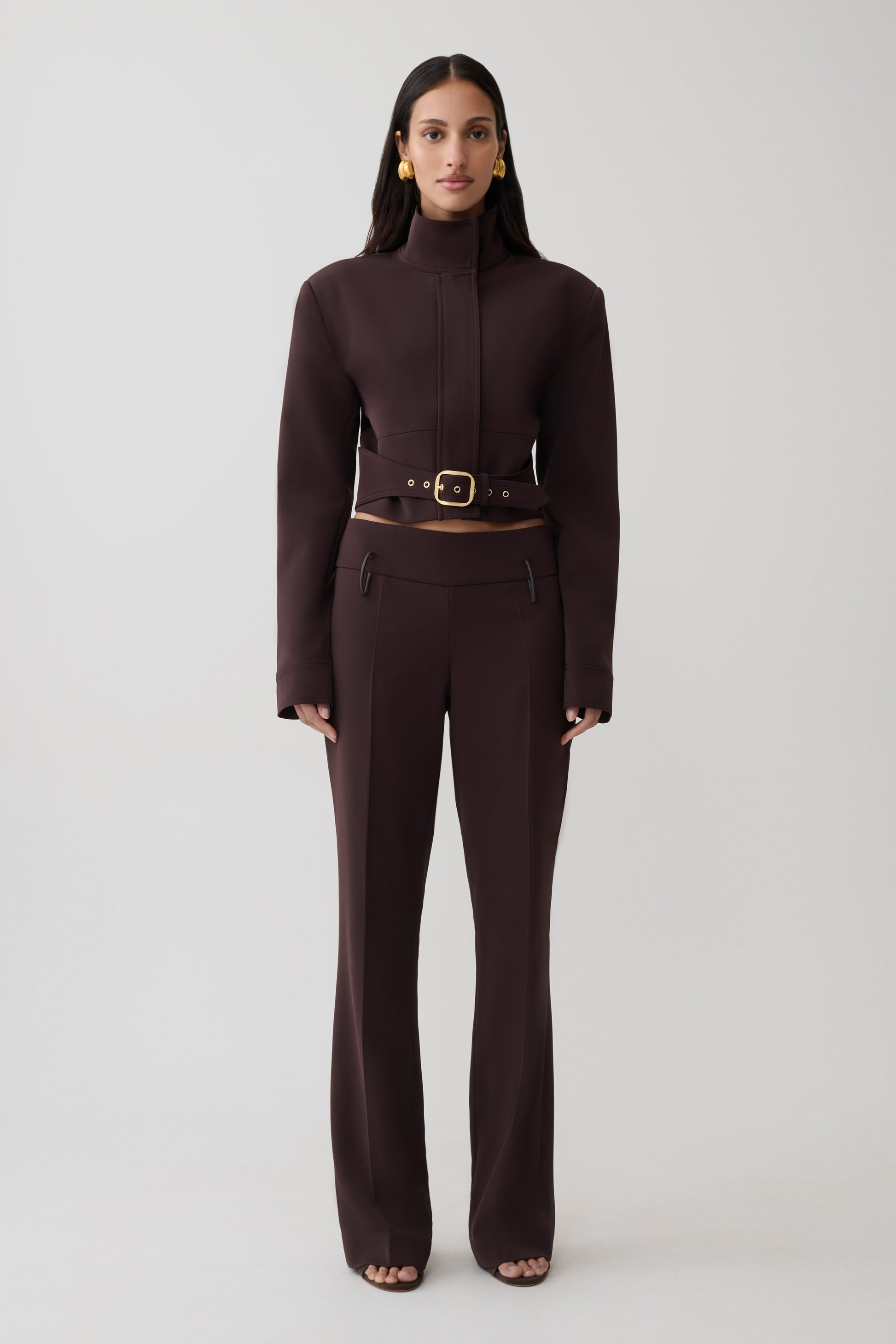 Brooke Straight Leg Suiting Pant - Burgundy #4
