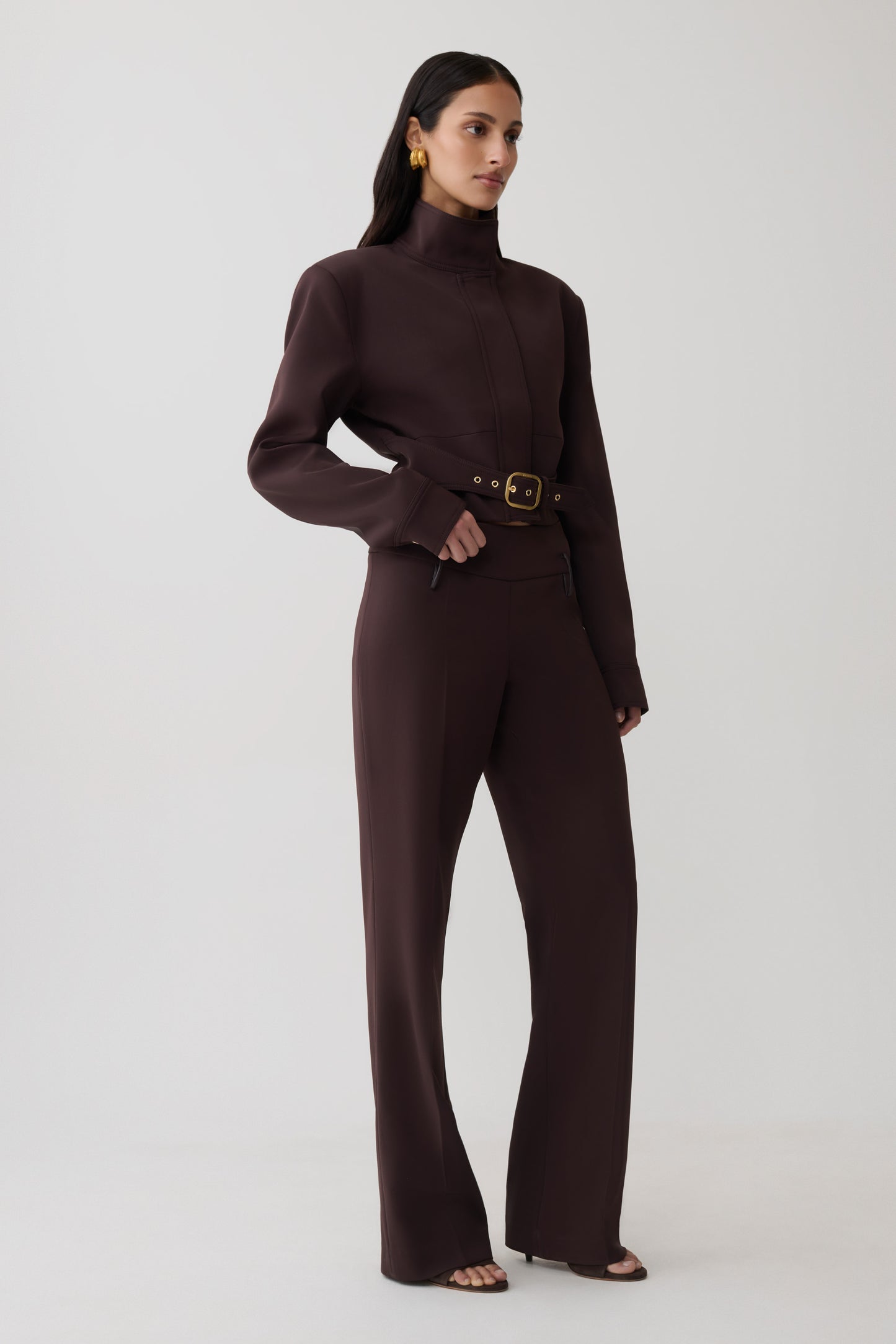 Brooke Structured Suiting Jacket - Burgundy