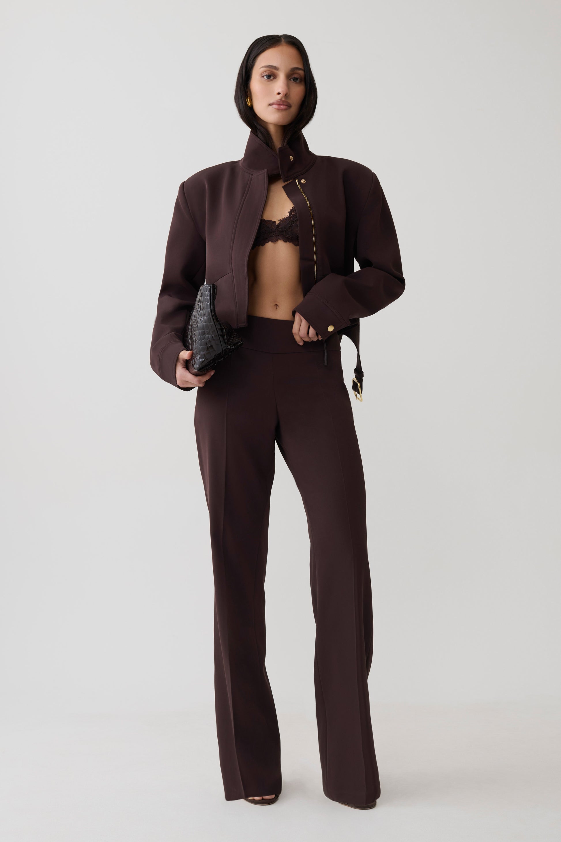 Brooke Straight Leg Suiting Pant - Burgundy #5