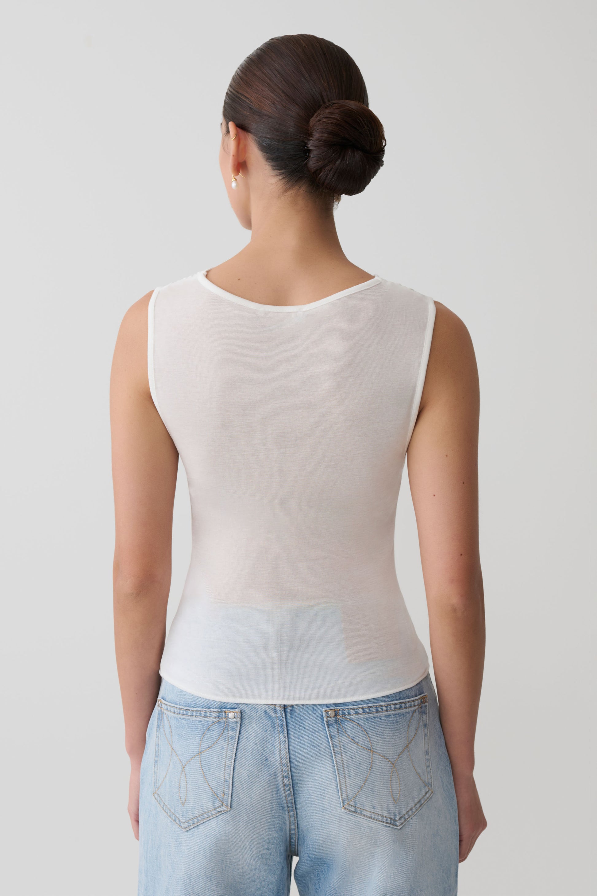 Ciaran Sleeveless Sheer Top - Ivory #2
