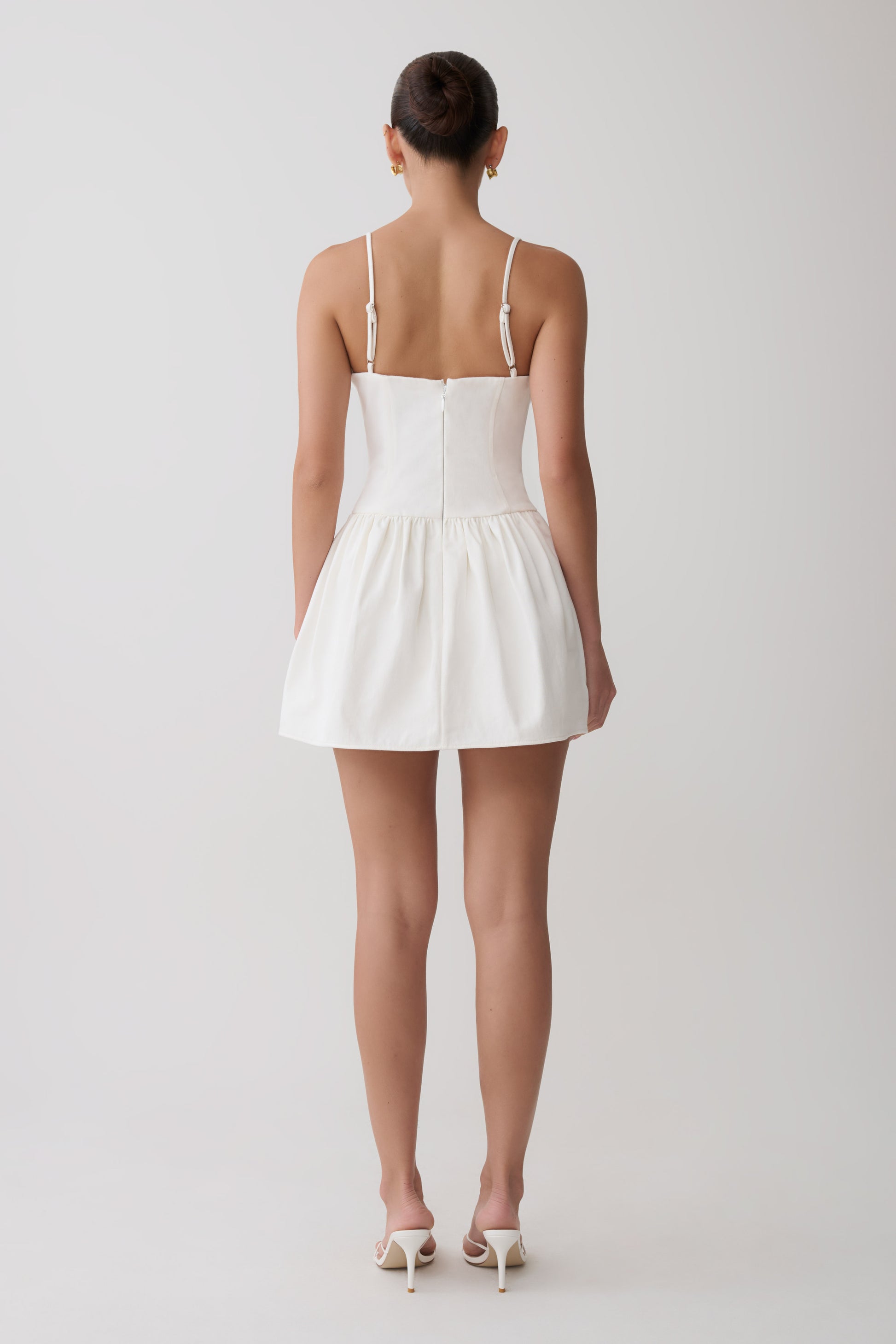 Emary Applique Denim Bustier - White #2