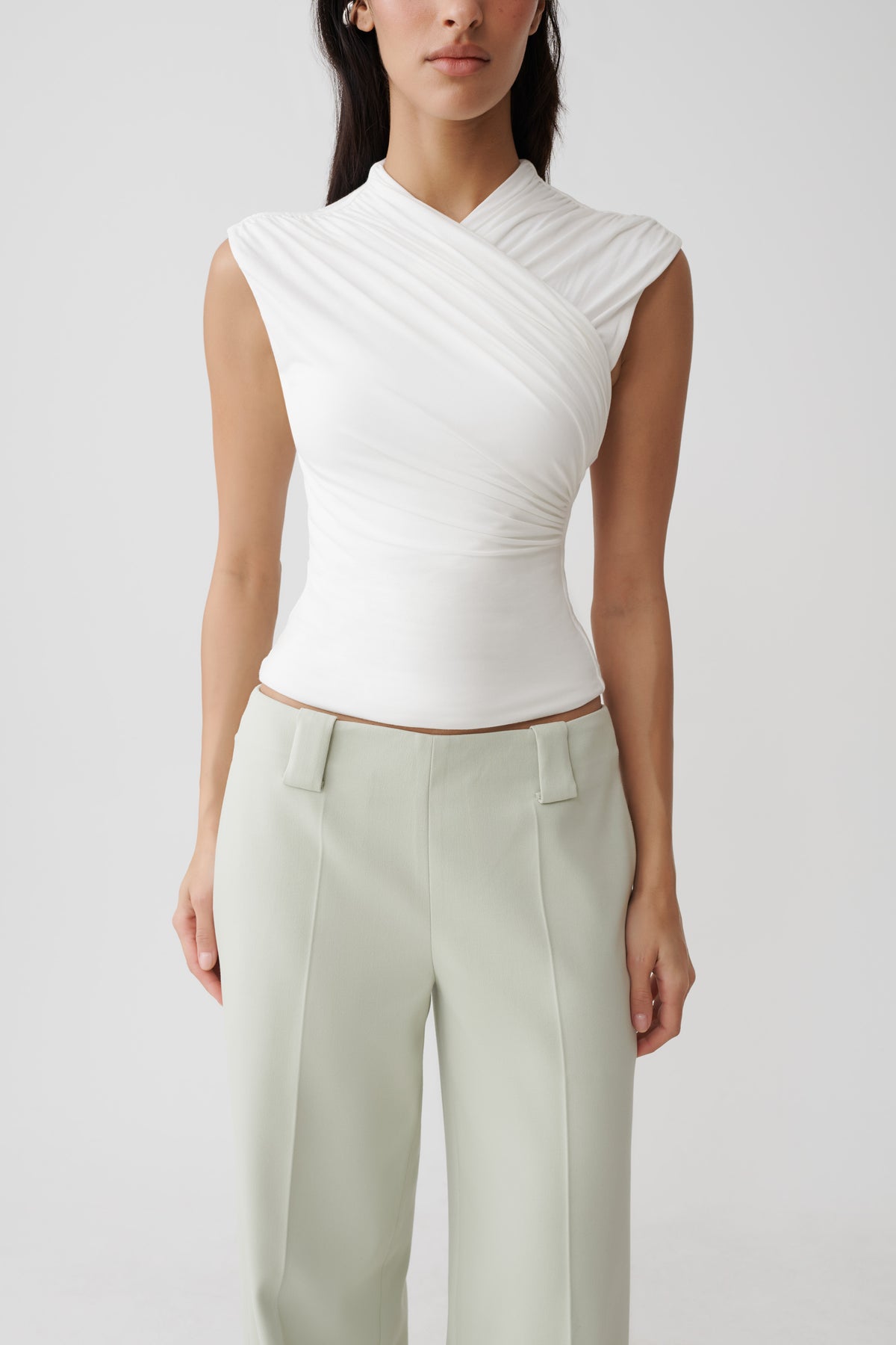 Kilo Crossover Jersey Top - White