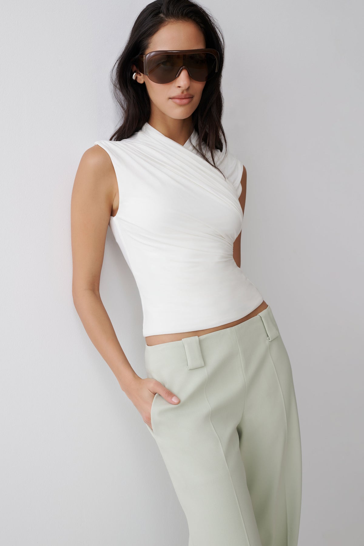 Kilo Crossover Jersey Top - White