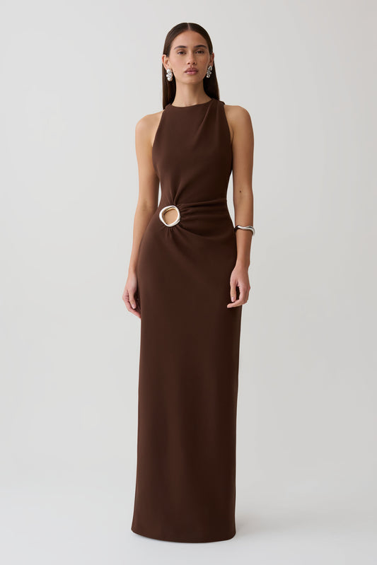 Maylin Hardware Maxi Dress - Dark Chocolate