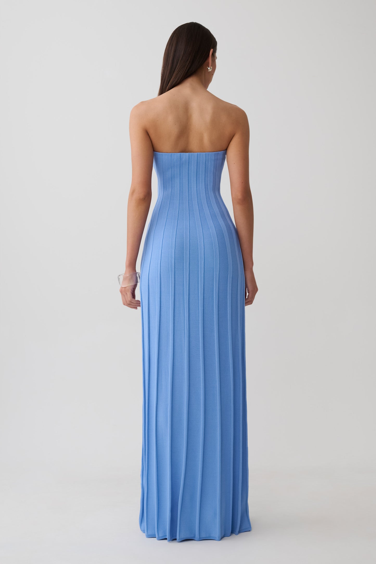 Pia Ribbed Strapless Maxi Dress - Periwinkle