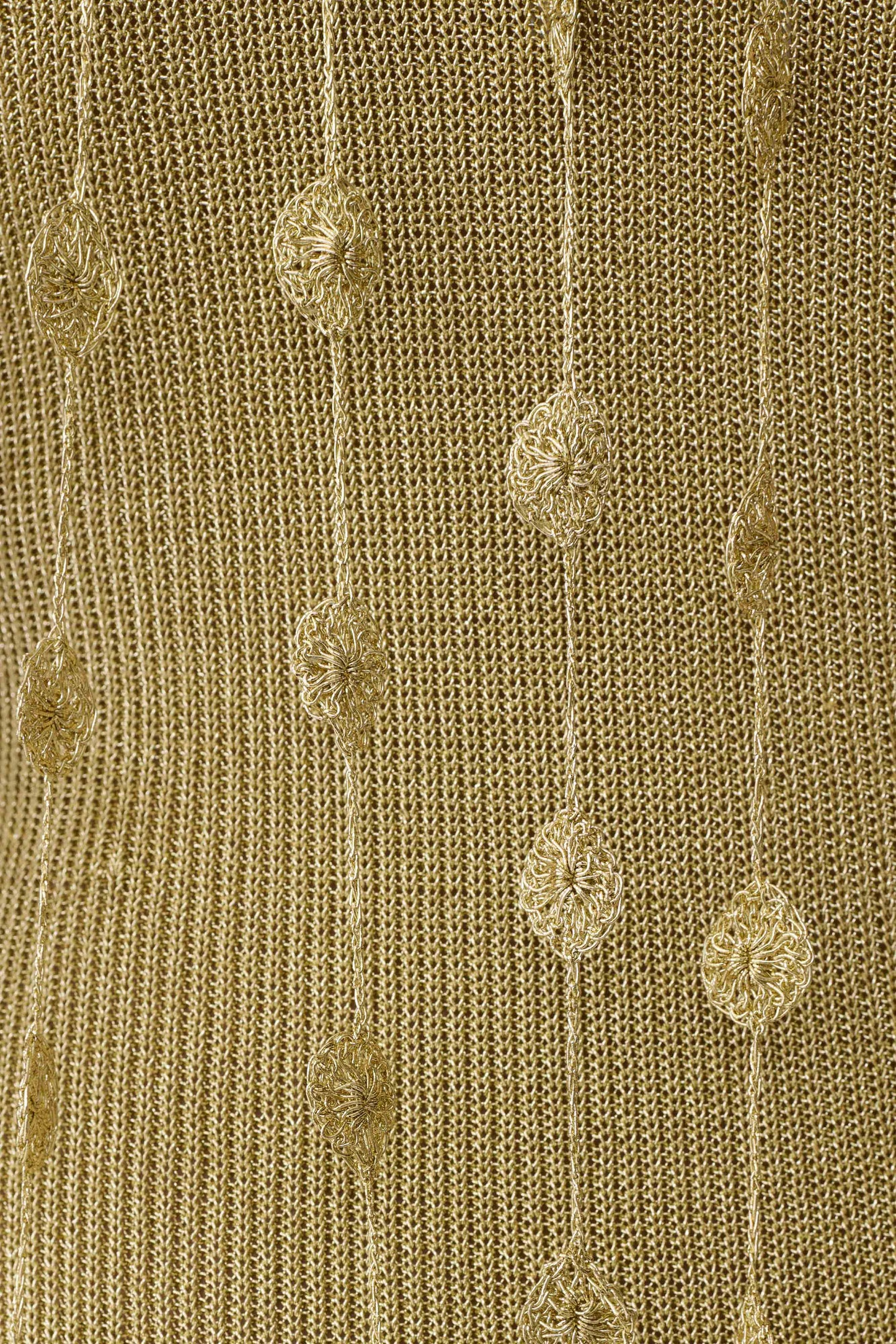 Shami Lurex Maxi Dress With Flowers - Gold