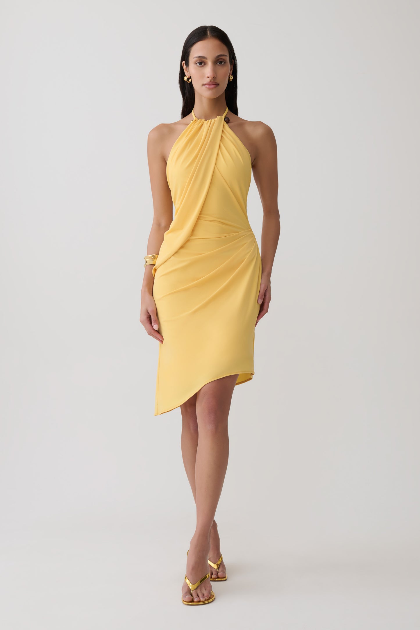 Yuna Draped Hardware Midi Dress - Mango