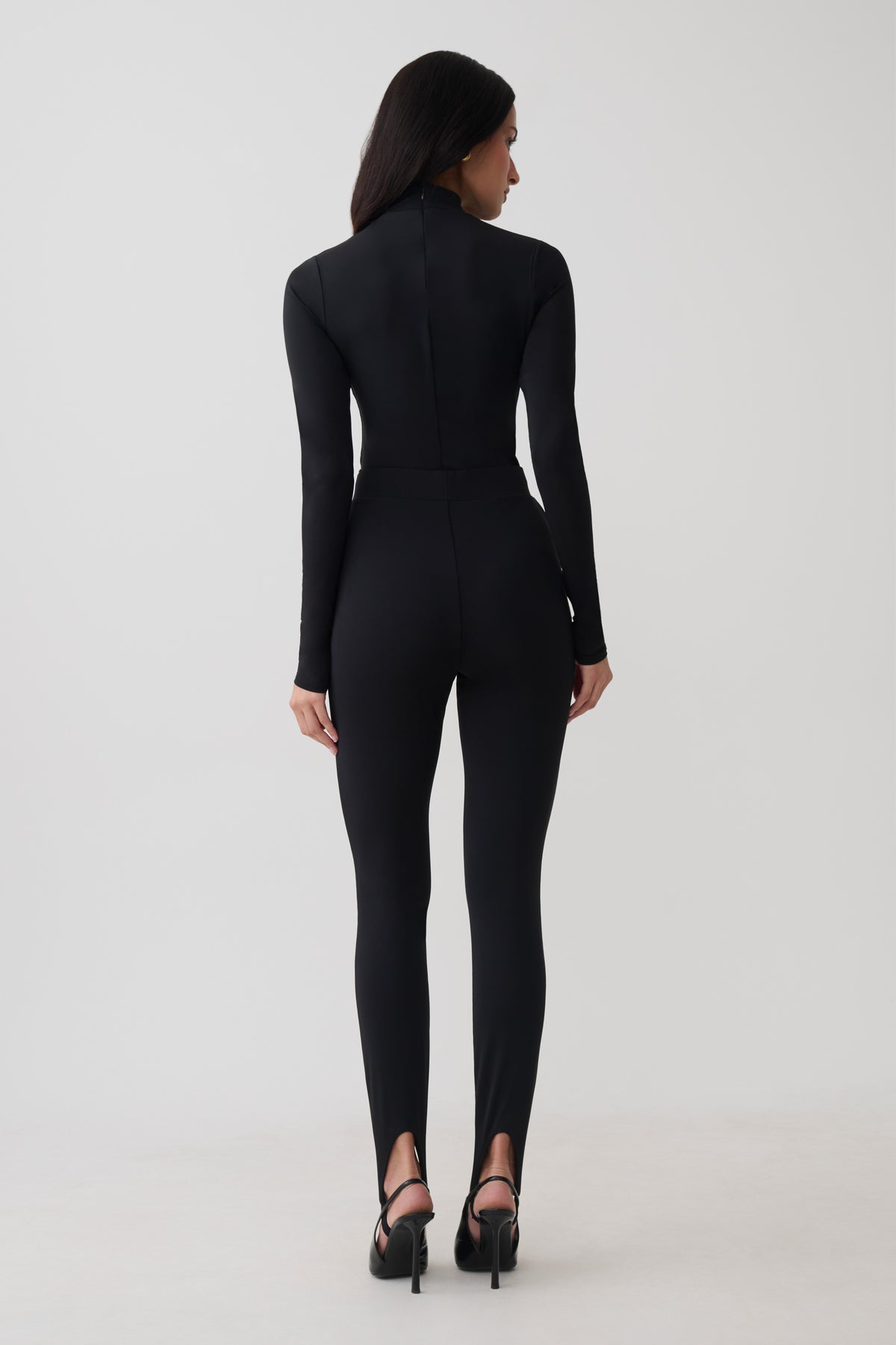 Almira Jersey Stirrup Leggings - Black