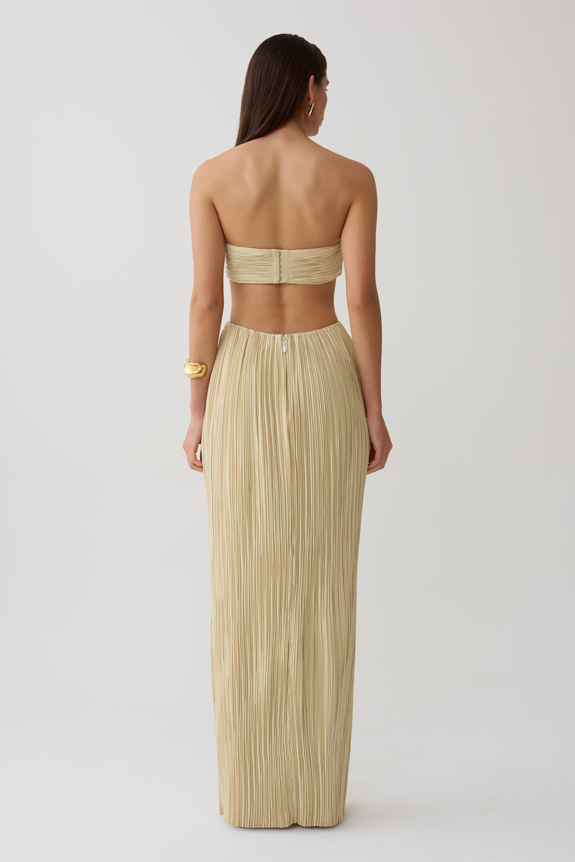 Dana Cut Out Hardware Maxi Dress - Lime Gold #5