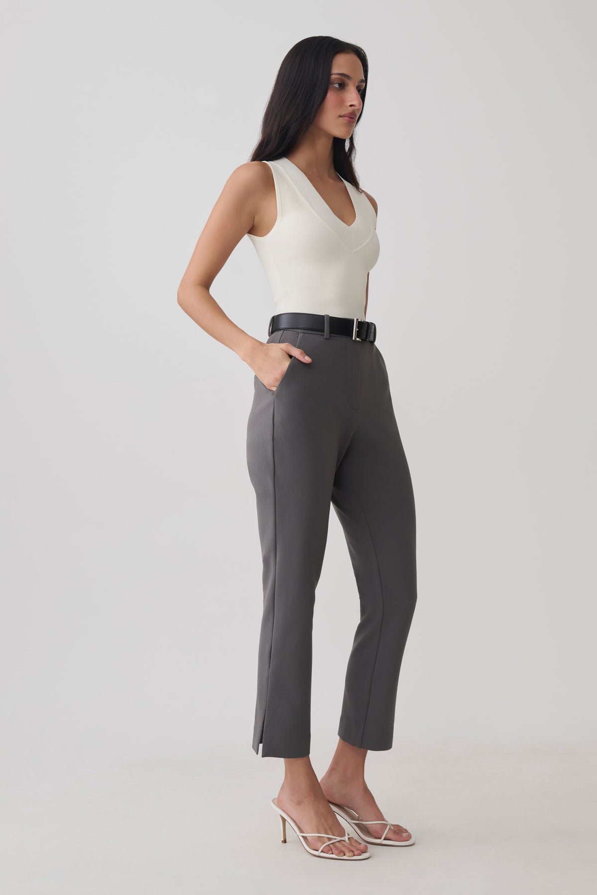 Jaimen Crepe Pants - Charcoal #3