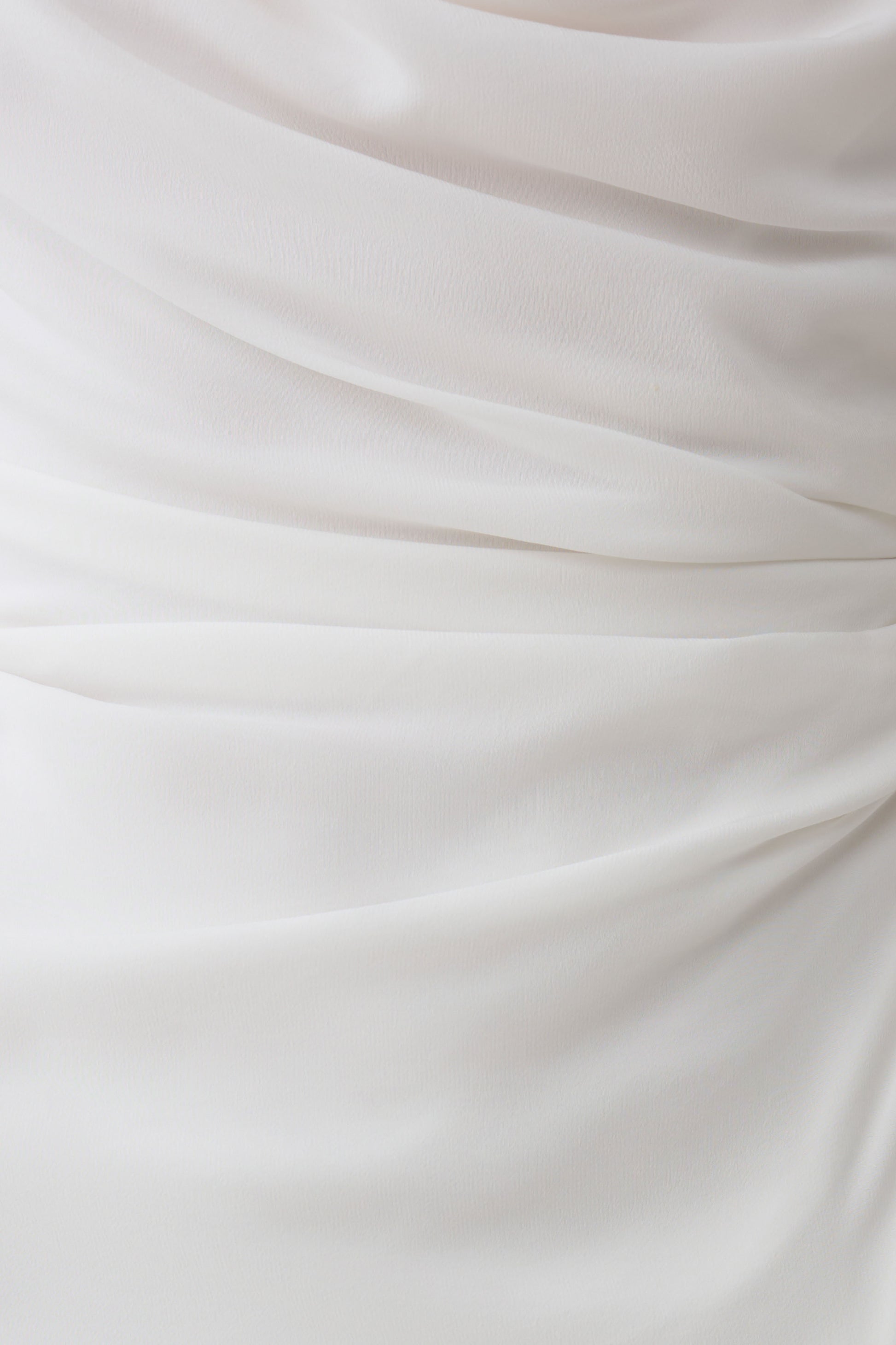 Lucile Cowl Drape Satin Mini Dress - White #7