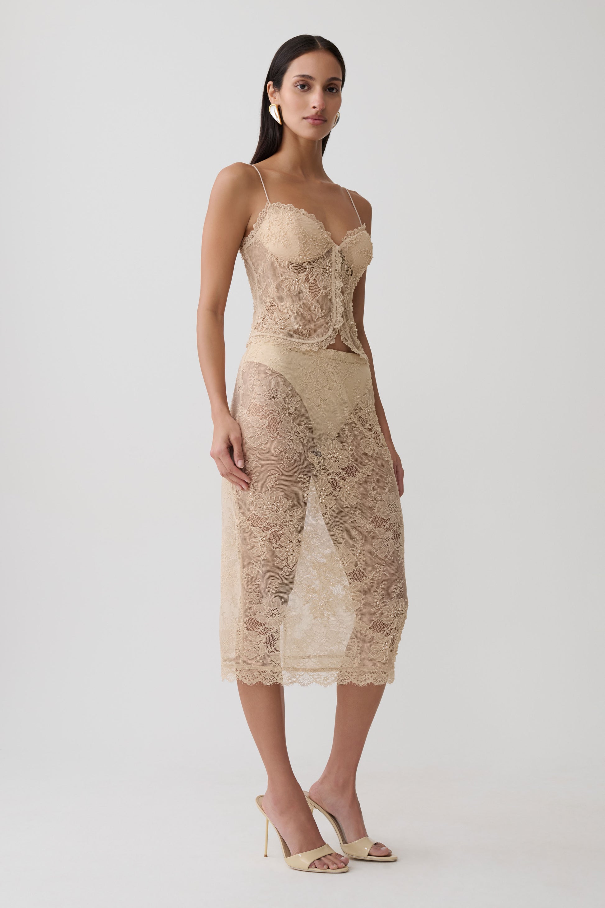 Marcelle Sweetheart Lace Top - Blush Rose Gold #4