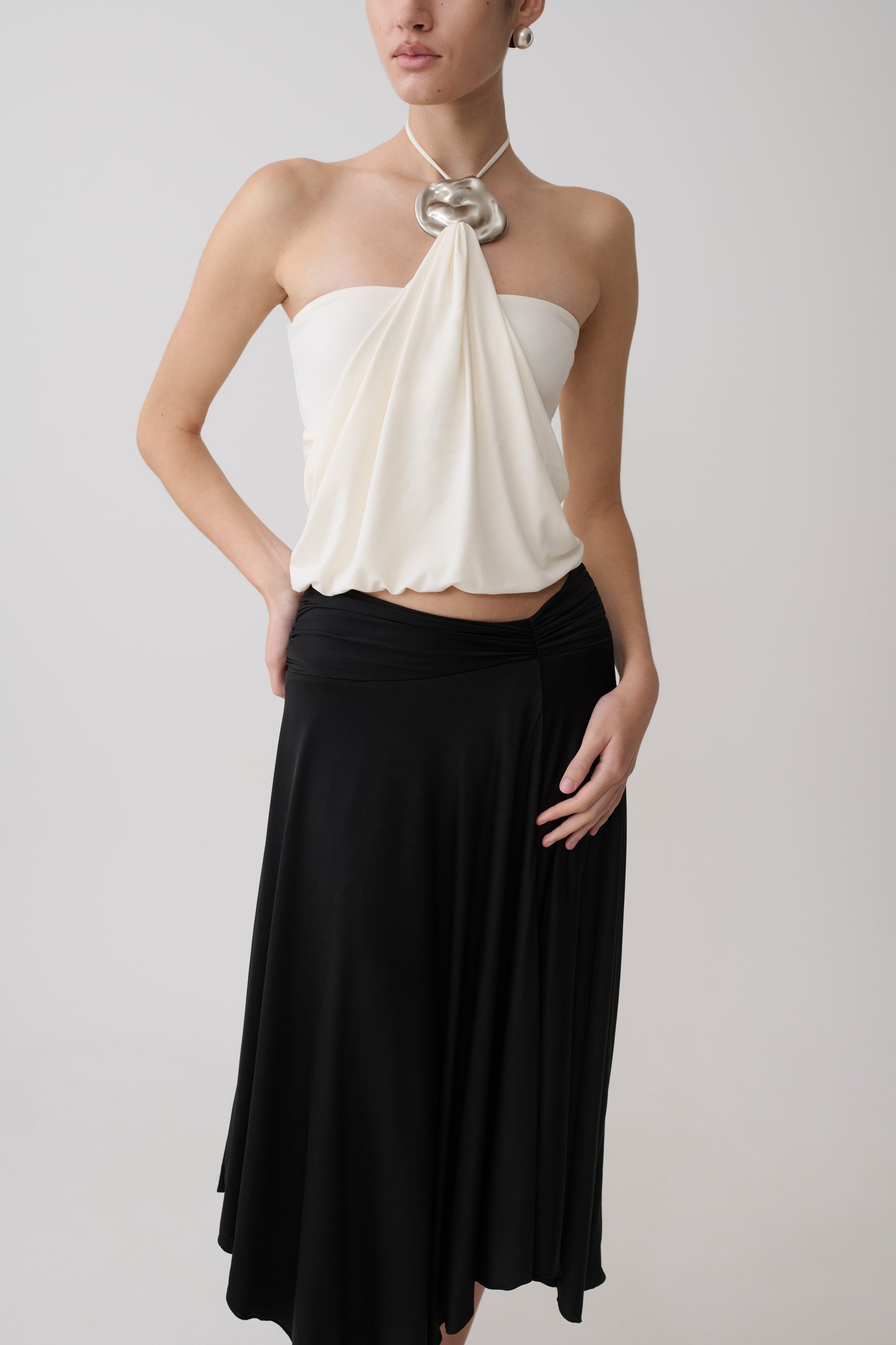 Luu Slinky Midi Skirt - Black #3