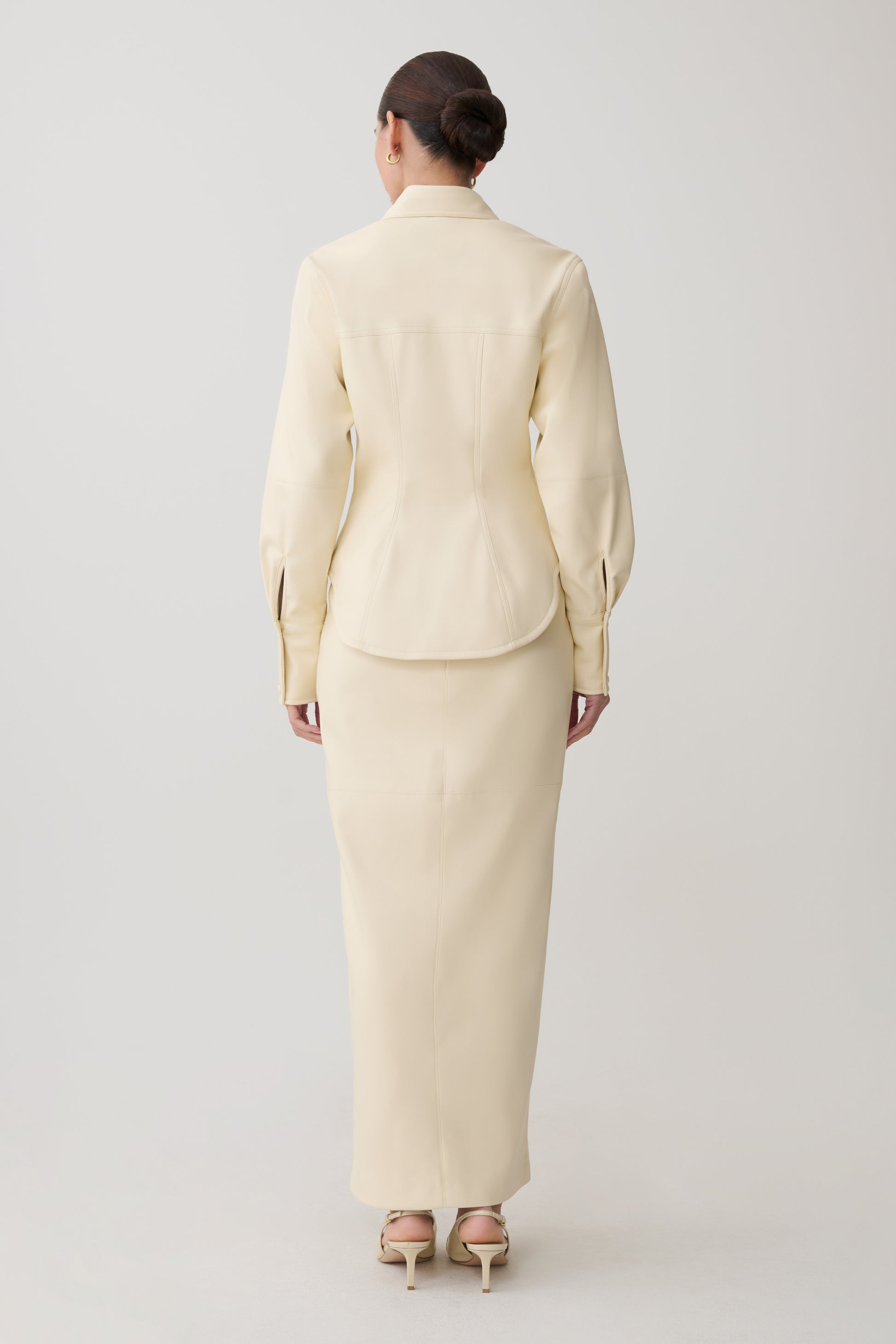 Winslet Faux Leather Shirt - Bone #6