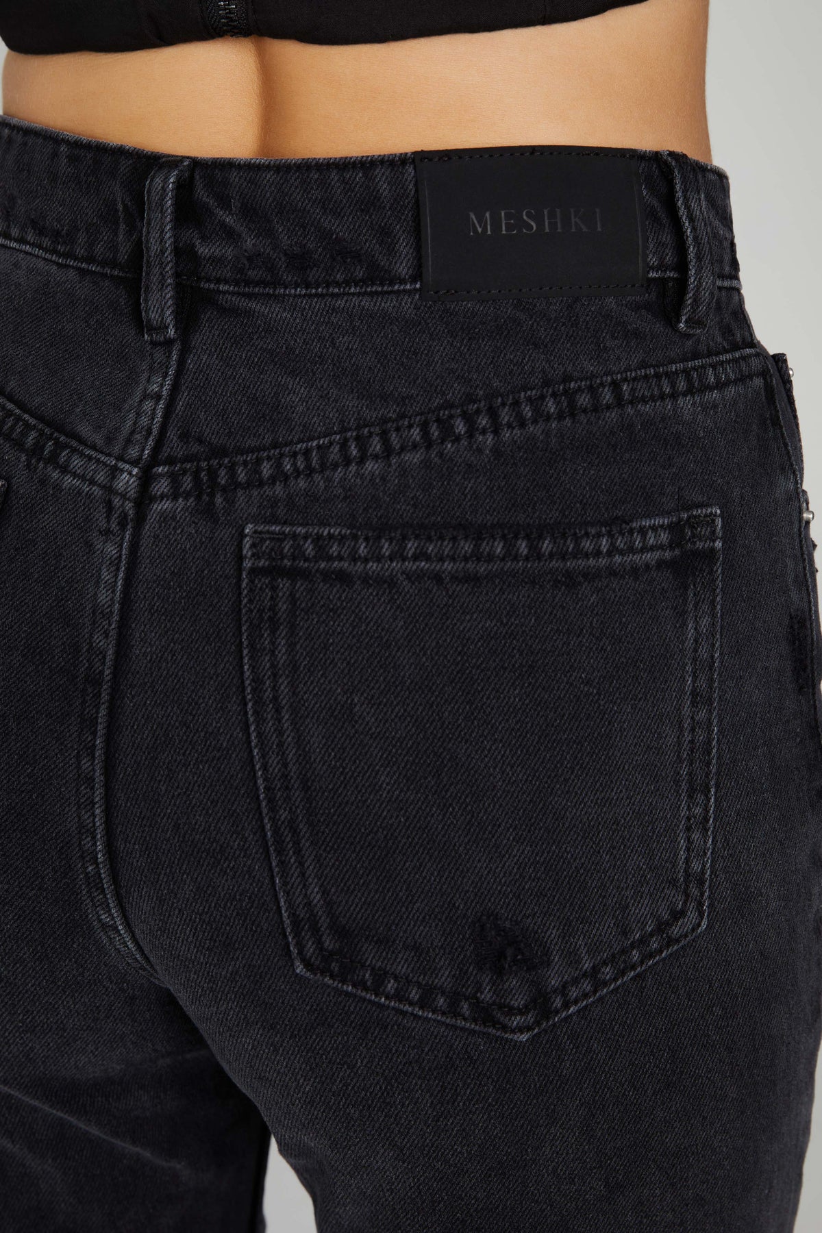 Tina Mom Jean - Washed Black #9