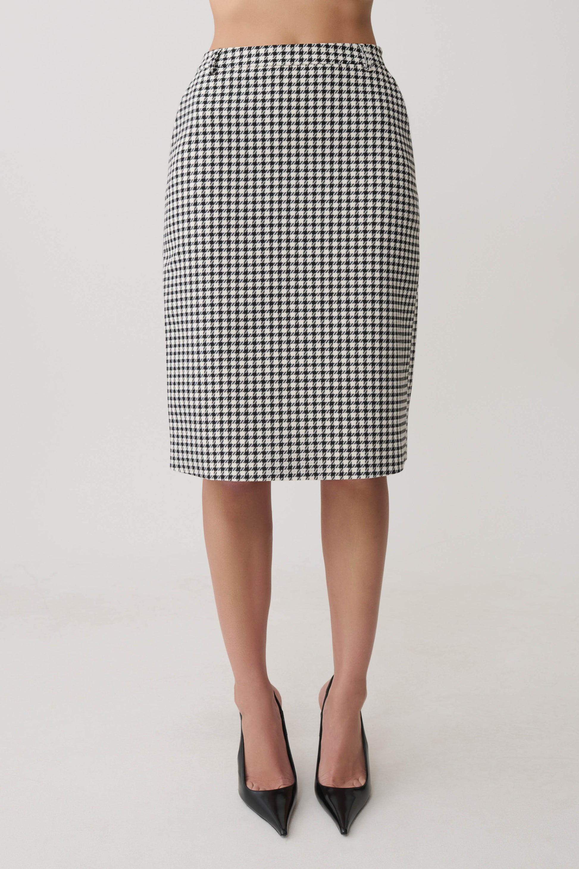 Amelie Tweed Midi Skirt - Houndstooth #11