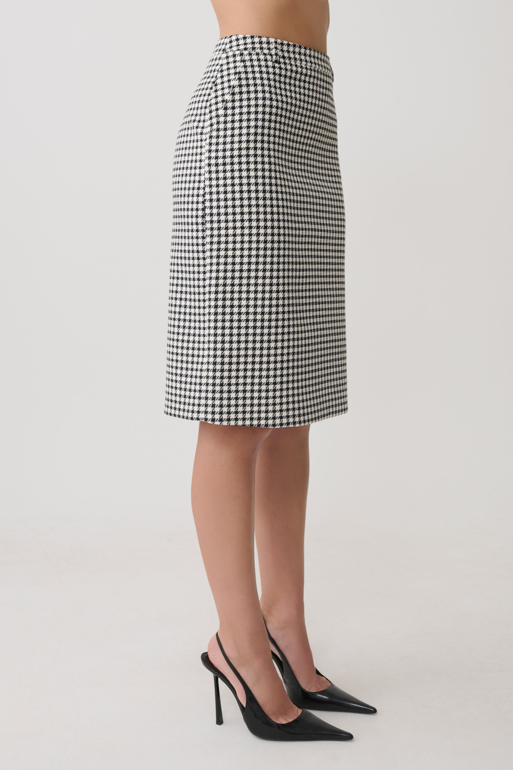 Amelie Tweed Midi Skirt - Houndstooth #9
