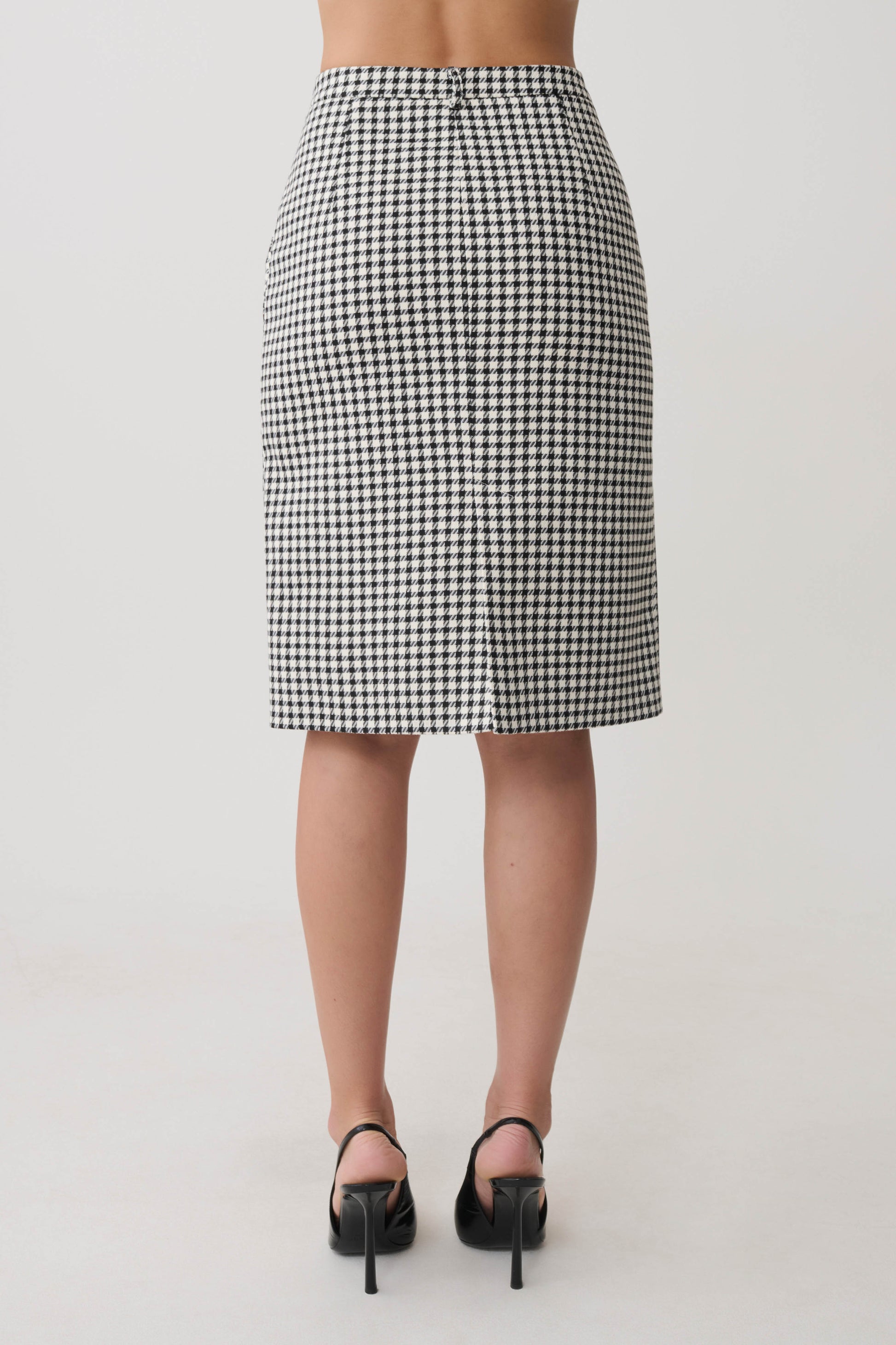Amelie Tweed Midi Skirt - Houndstooth #10