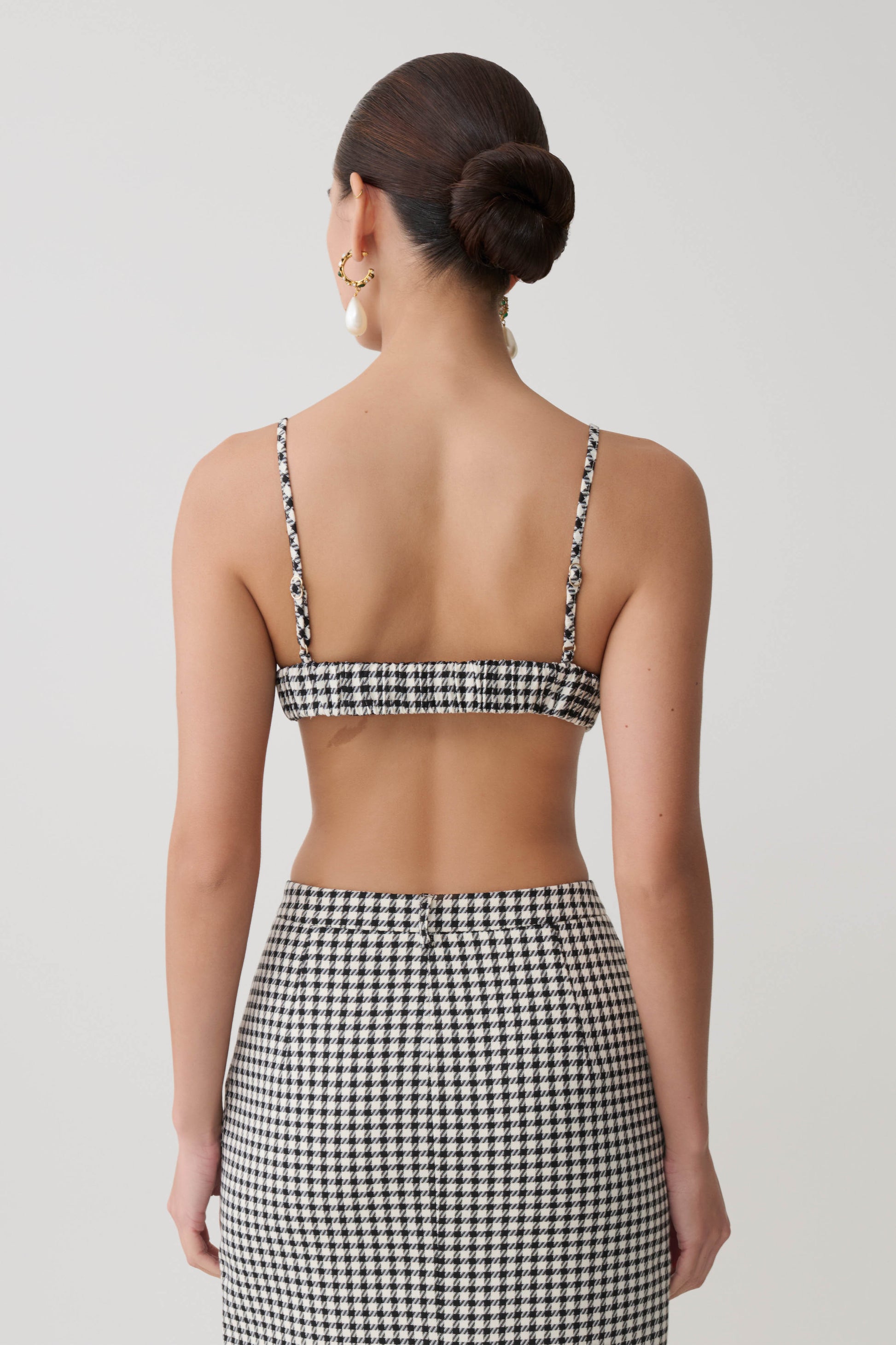Amelie Tweed Bralette - Houndstooth #2