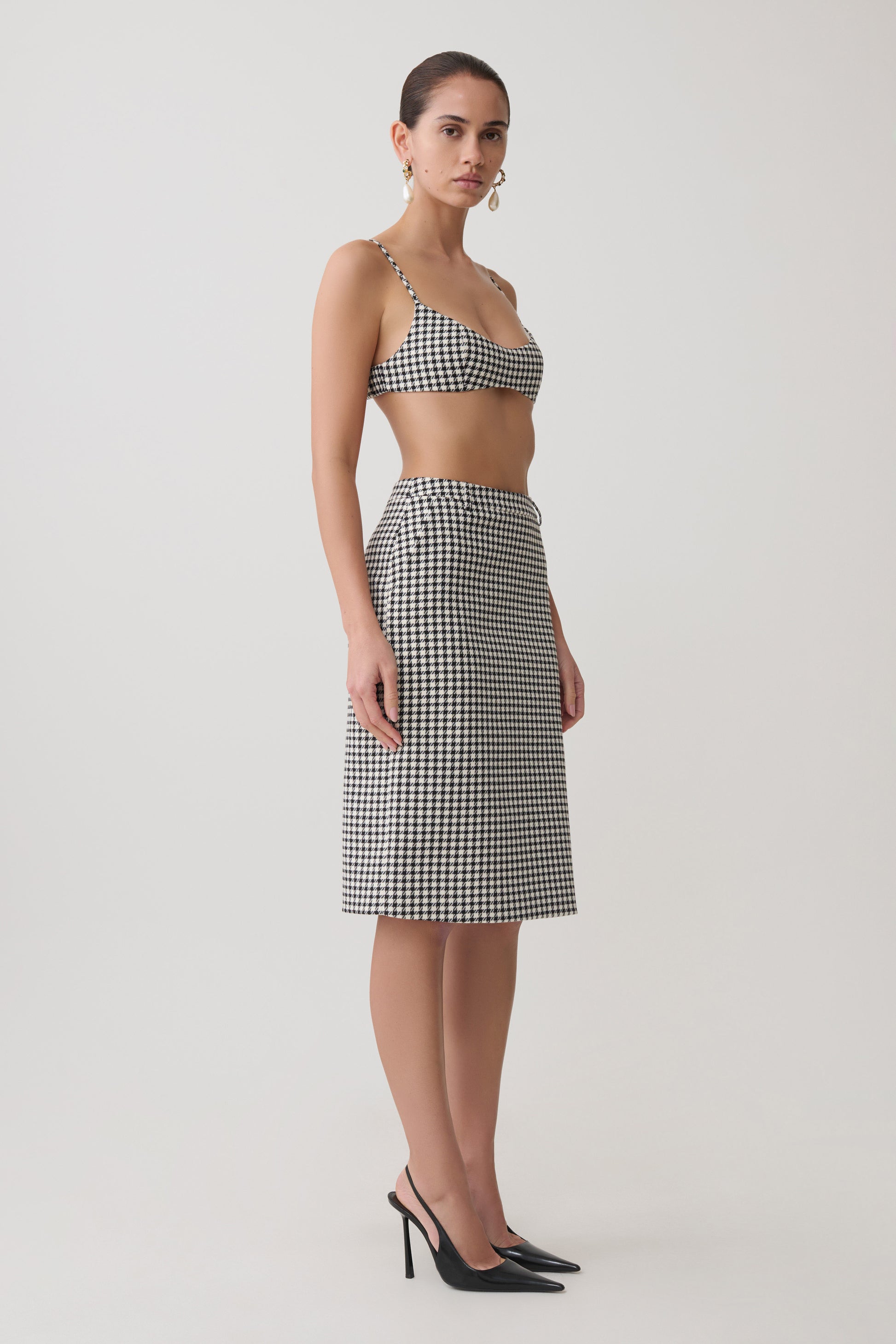 Amelie Tweed Bralette - Houndstooth #4