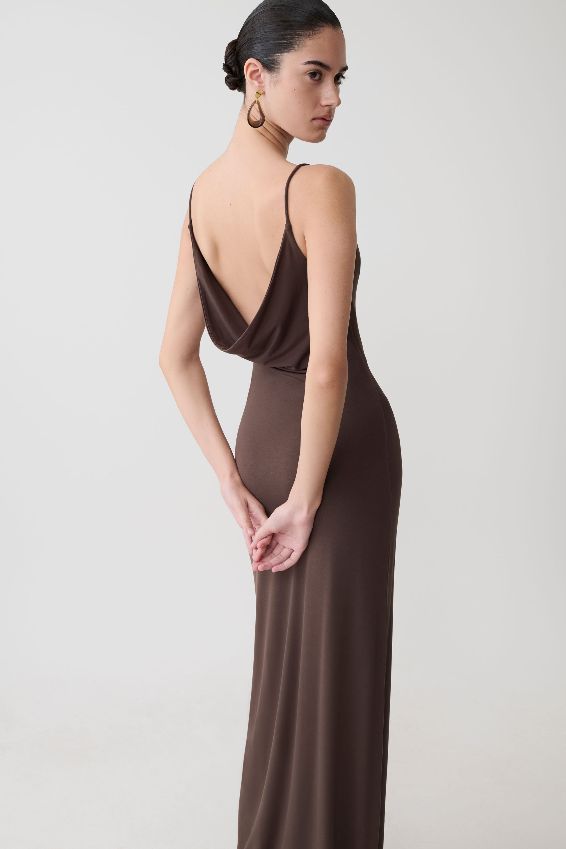 Joni Cowl Maxi Dress - Bitter Chocolate #7