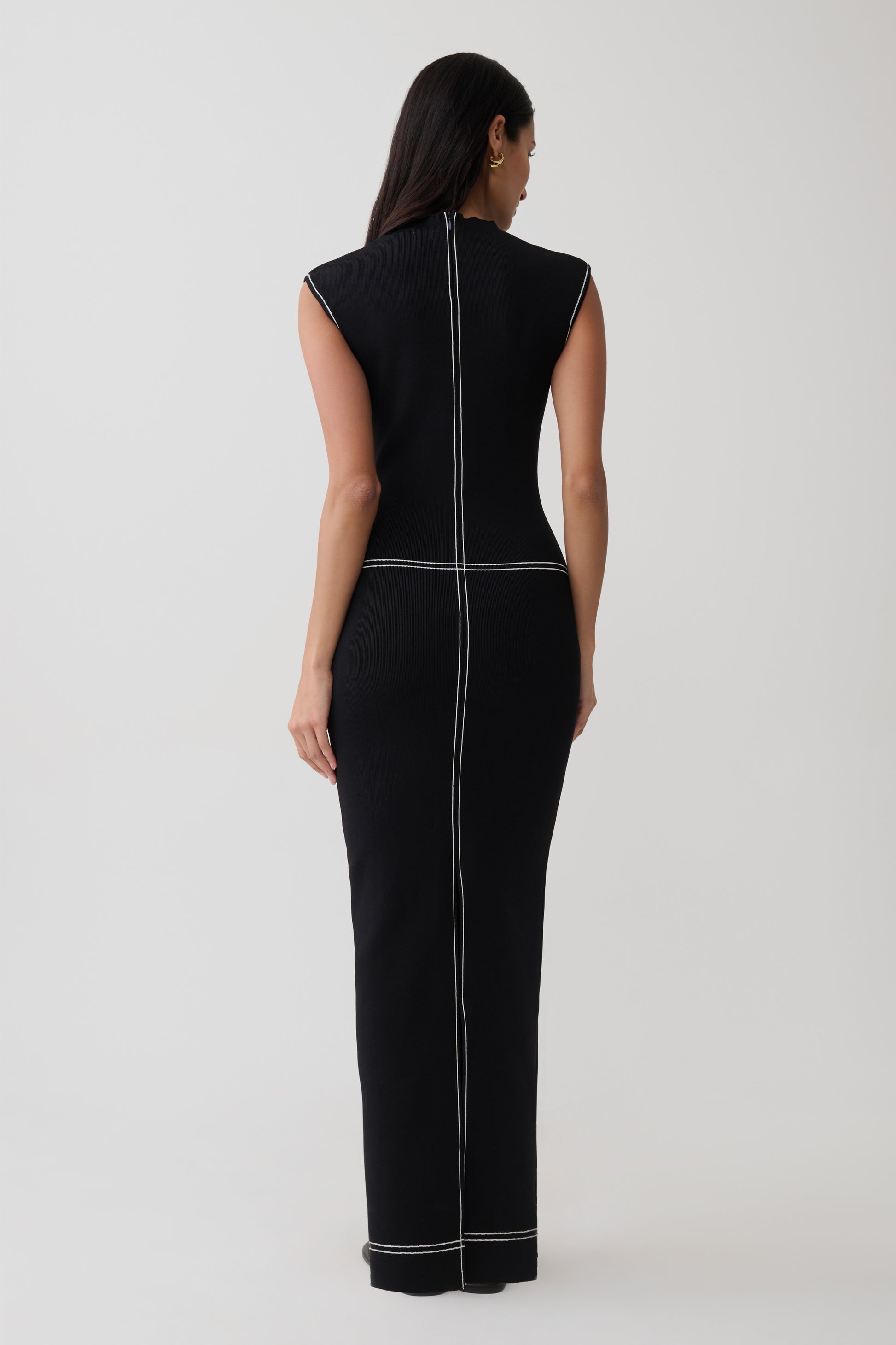 Malone Bandage Knit Midi Dress - Black #2
