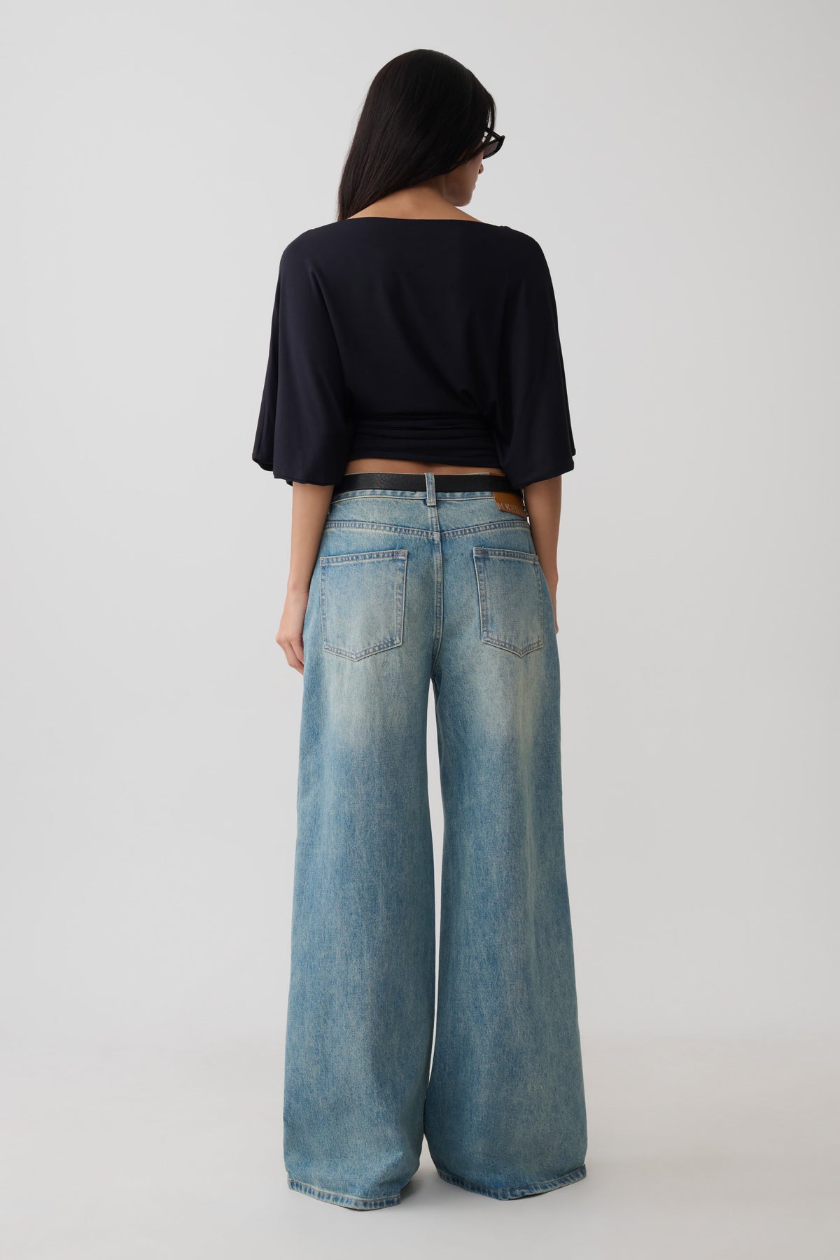 Sila Modal Batwing Short Sleeve Top - Black #2