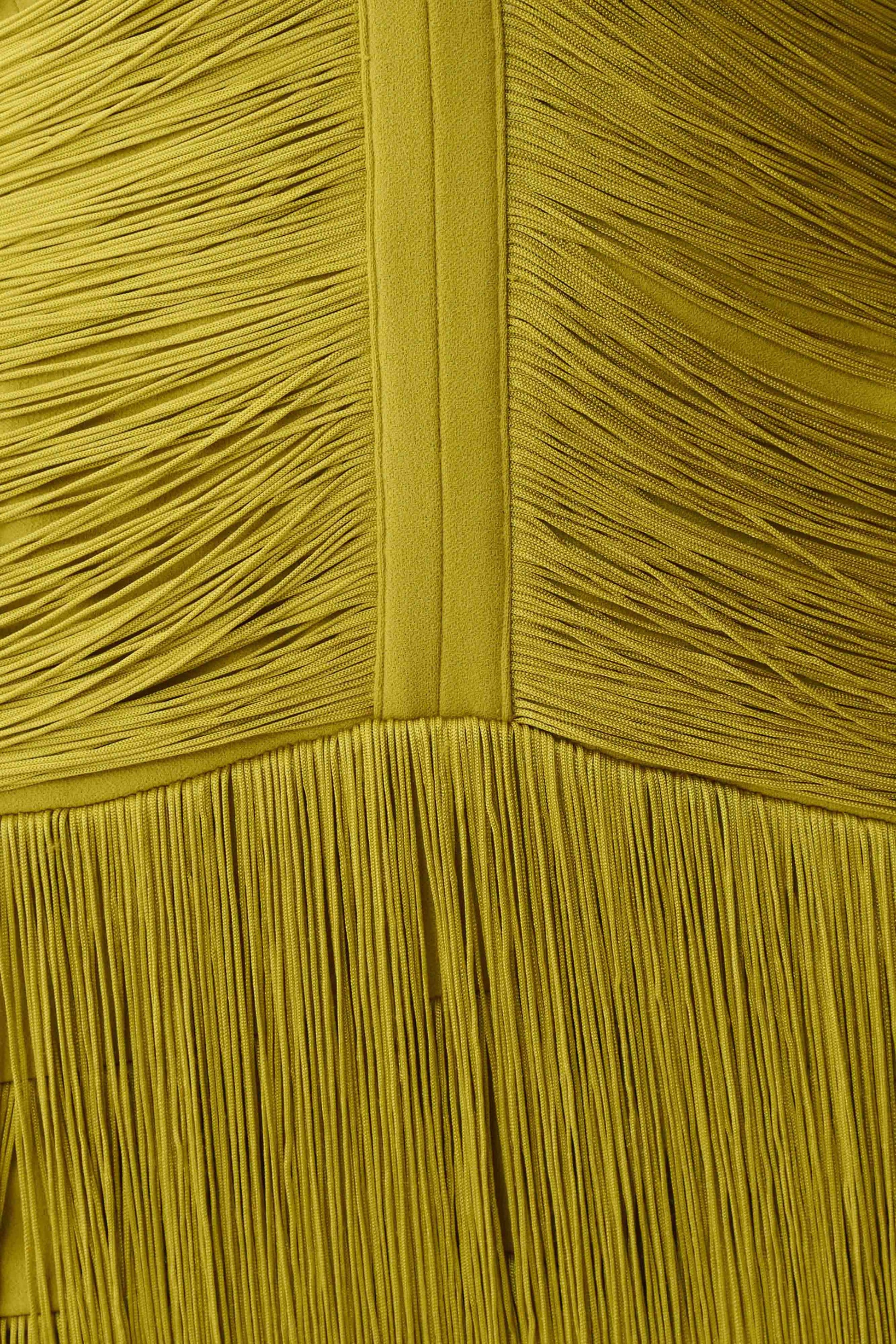 Tiffany Fringe Maxi Dress - Chartreuse #8