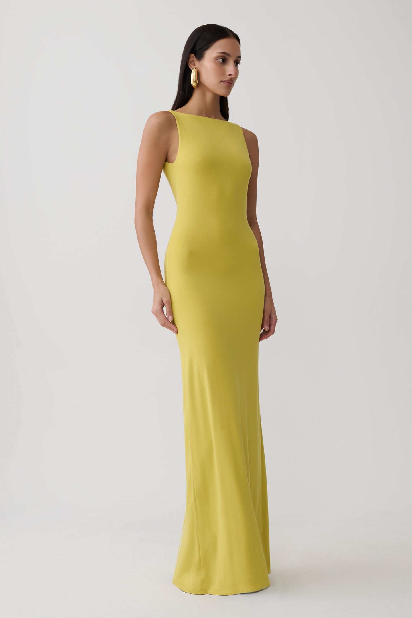 Yura Backless Twist Maxi Dress - Orchard Moss